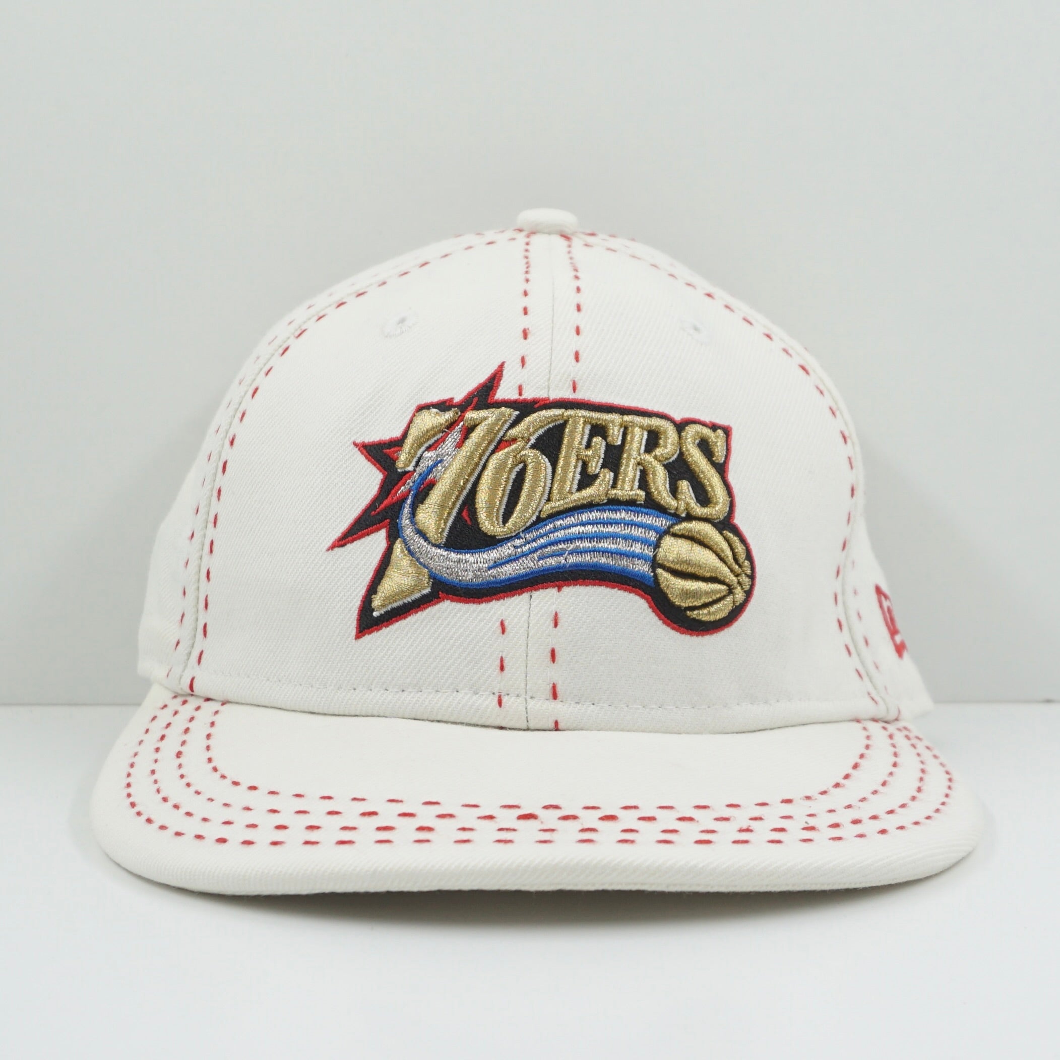 Vintage New Era 76ers Red Stitches White Fitted cap