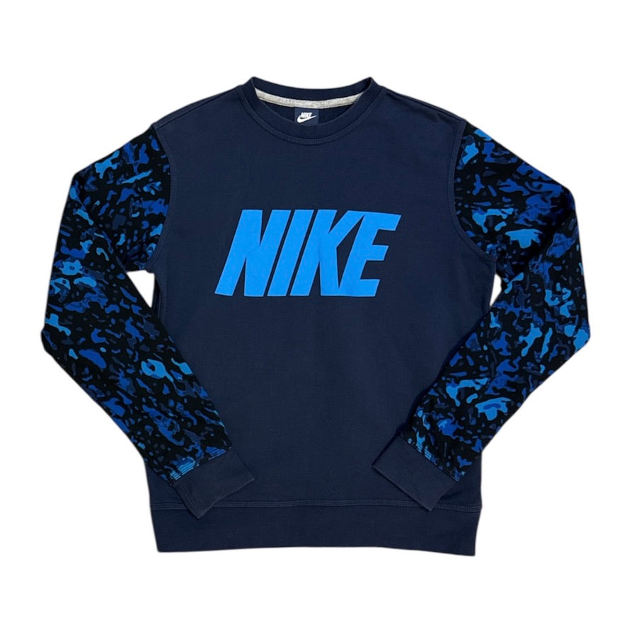 blue camo nike sweatshirt