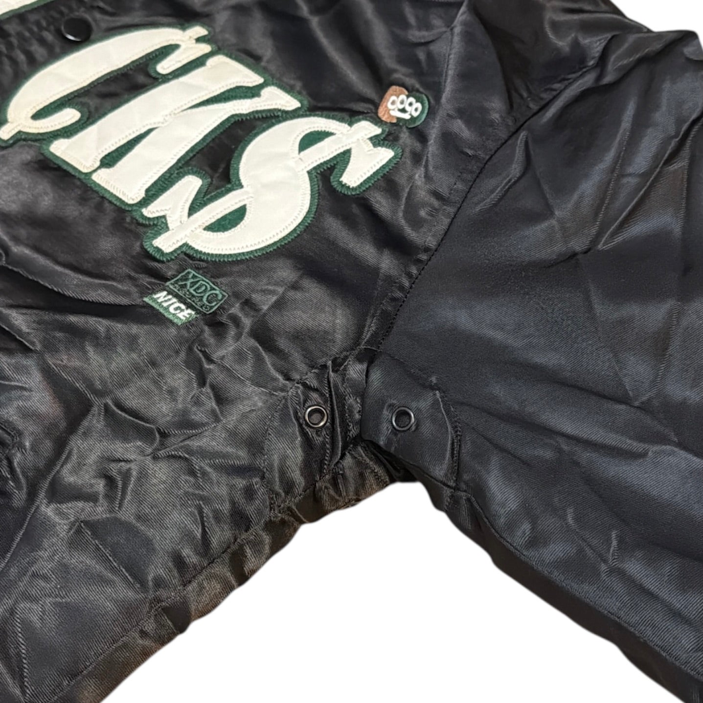 10 Deep Milwaukee Bucks Satin Black Varsity Jacket