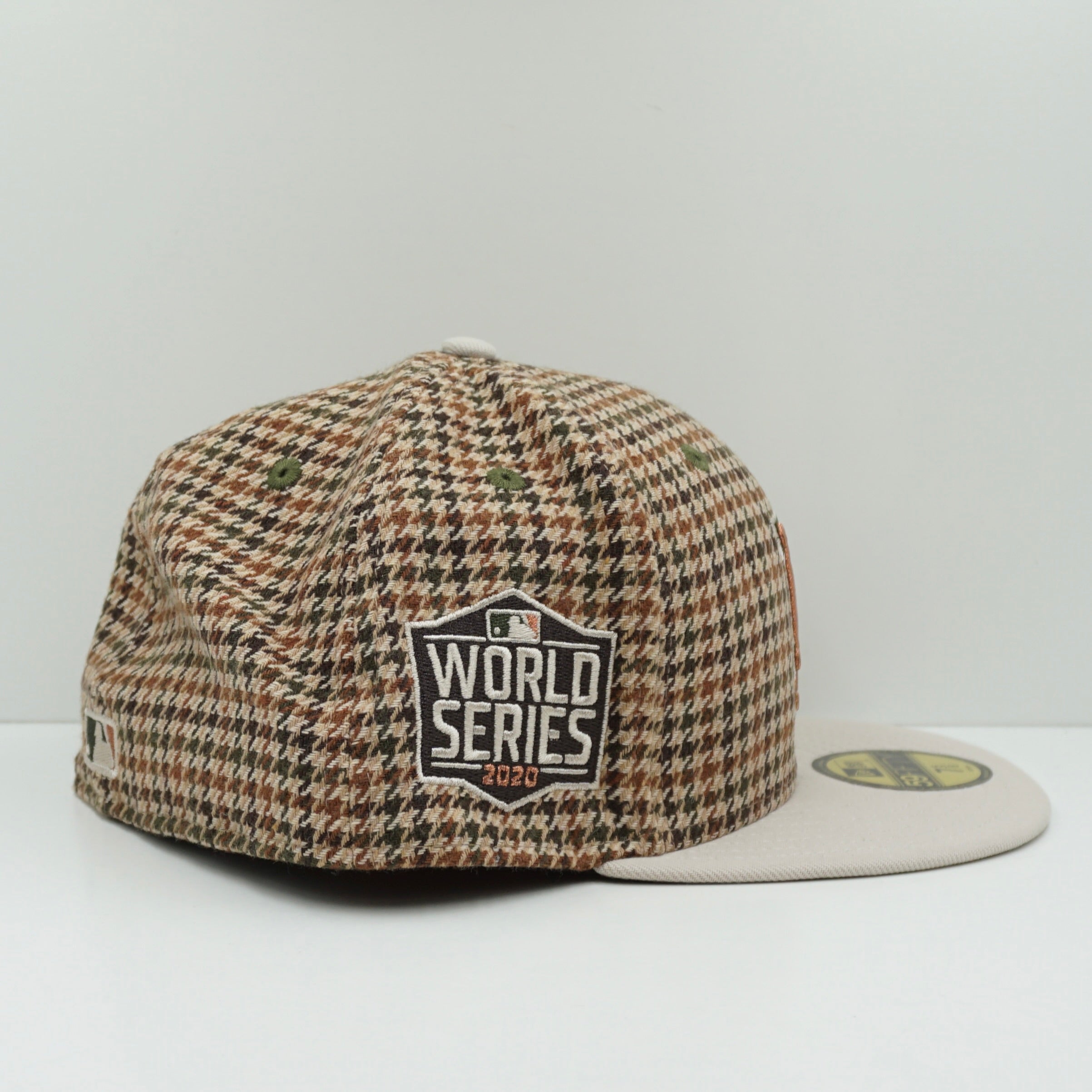 New Era Los Angeles Dodgers Houndstooth Brown Beige Fitted Cap