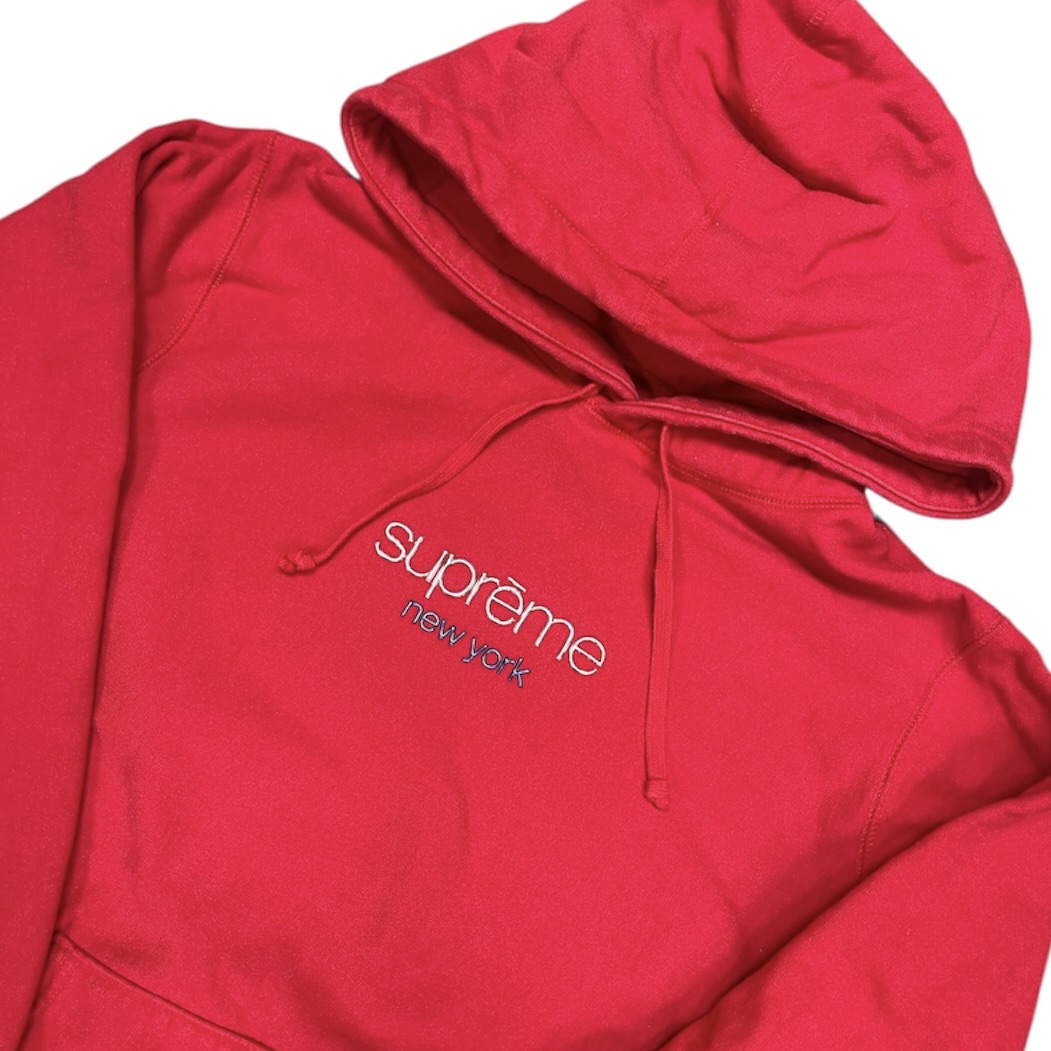 Supreme FW16 Chrome Classic Logo Red Hoodie