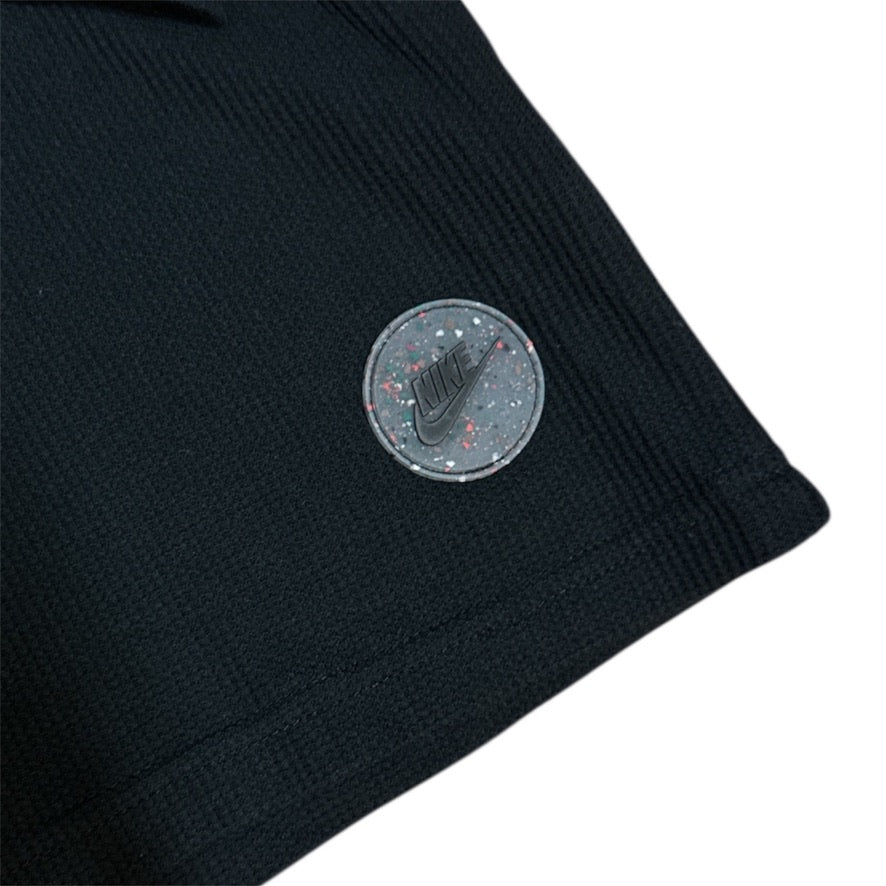 Nike Loose Fit Black Waffle Knit Long Sleeve