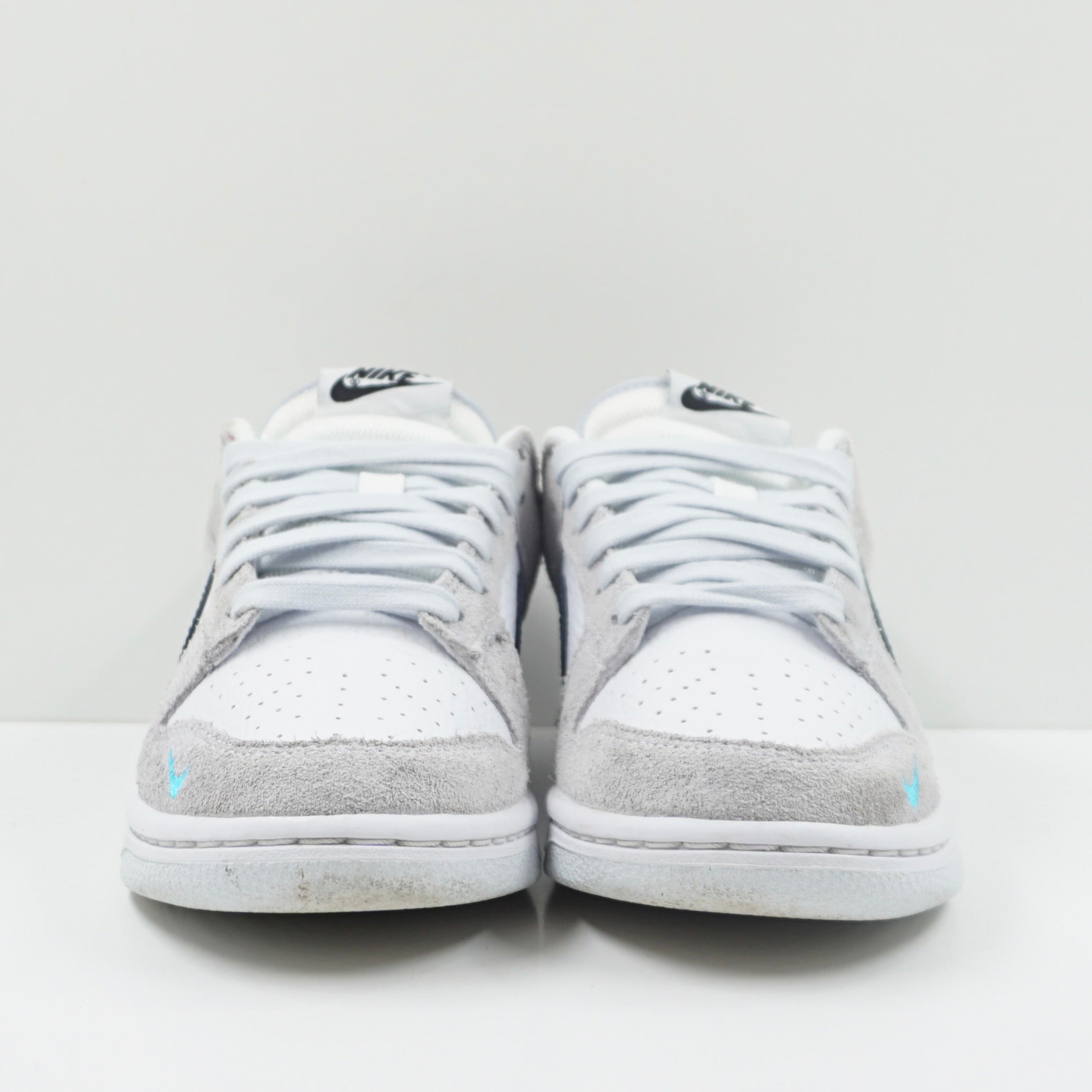 Nike Dunk Low White Grey Navy Aqua Mini Swoosh