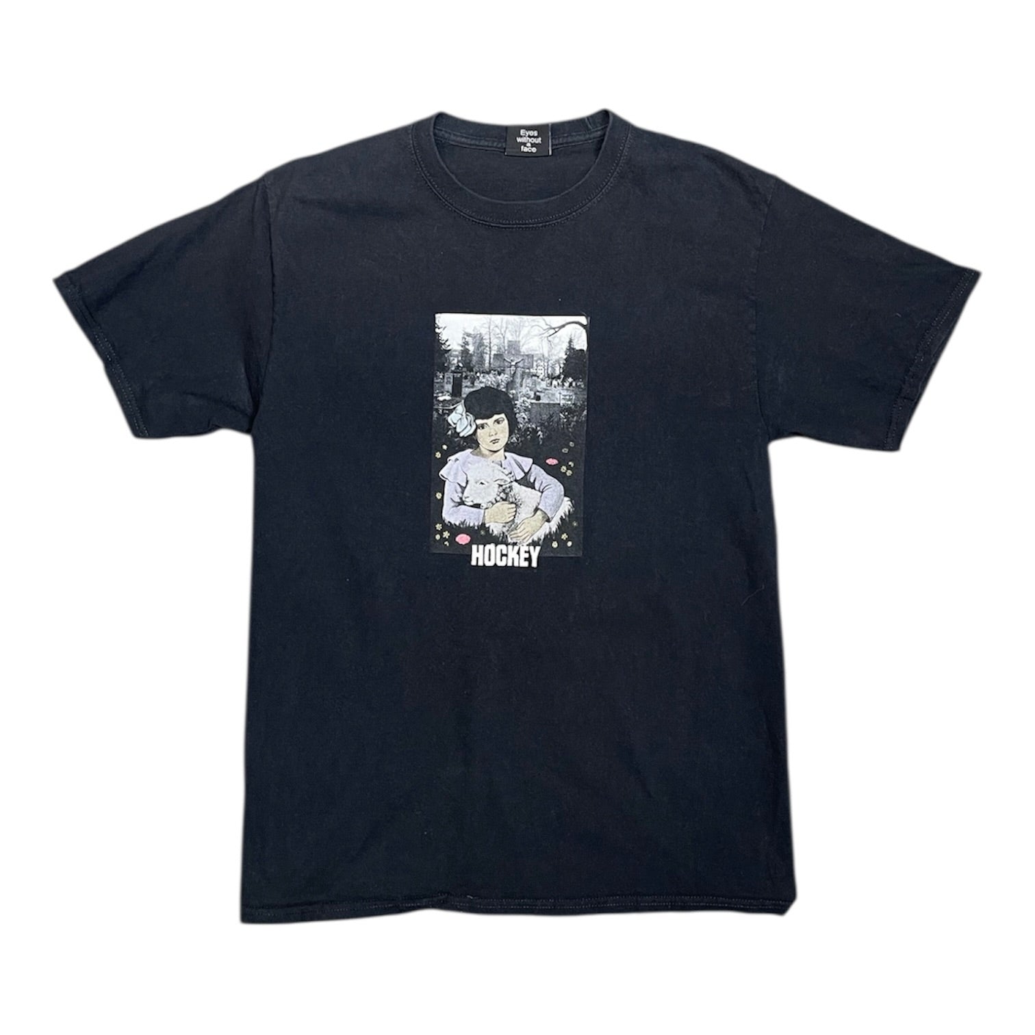 Hockey Lamb Girl Black Tshirt