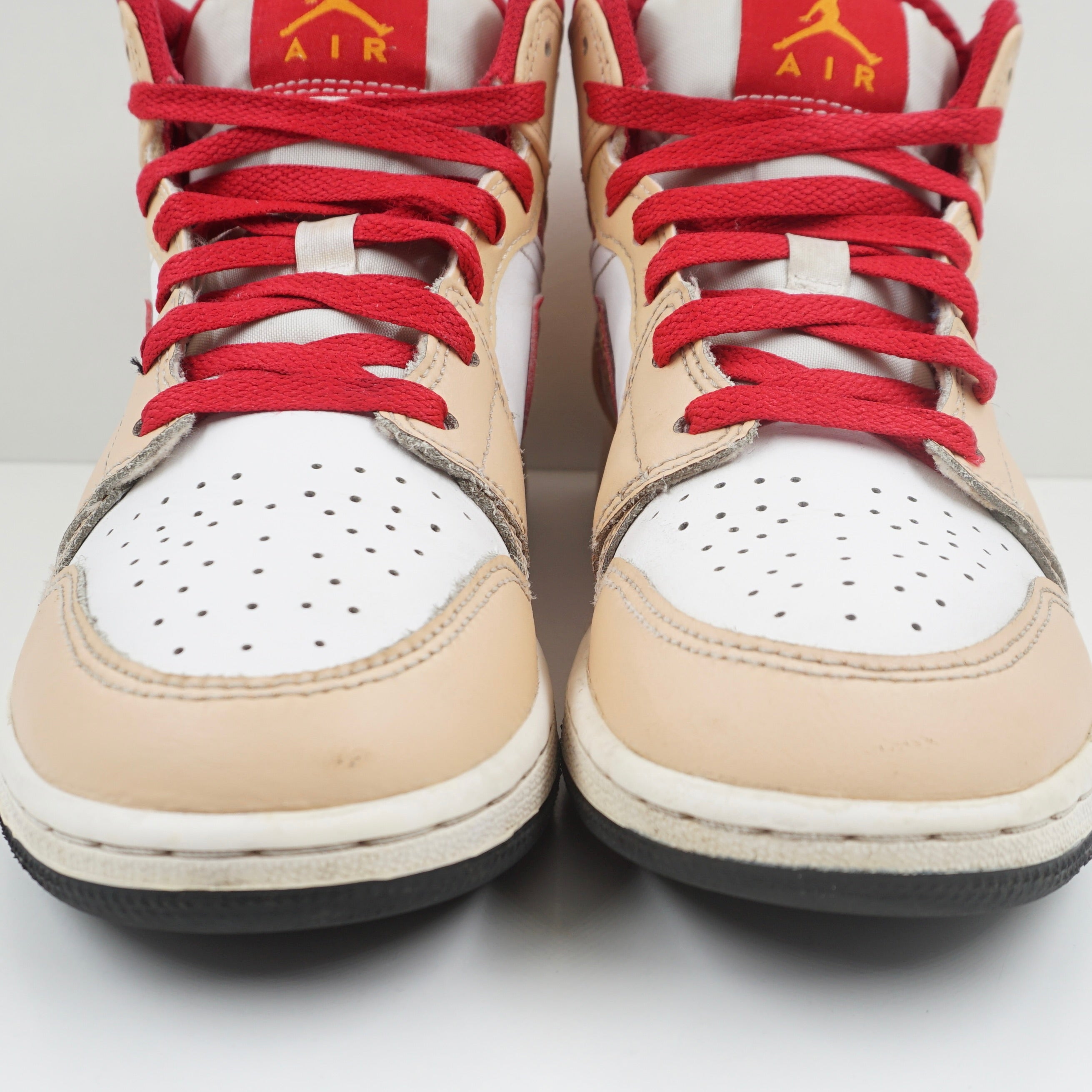 Jordan 1 Mid Light Curry Cardinal (GS)