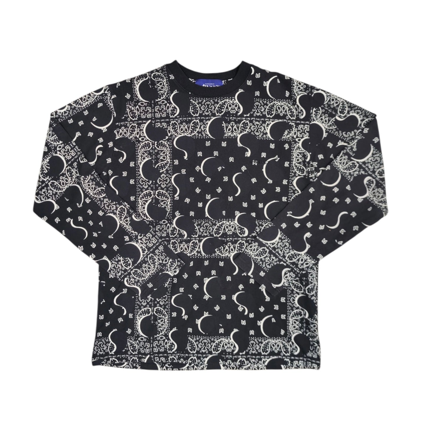 Awake Big Paisley Black White Long Sleeve