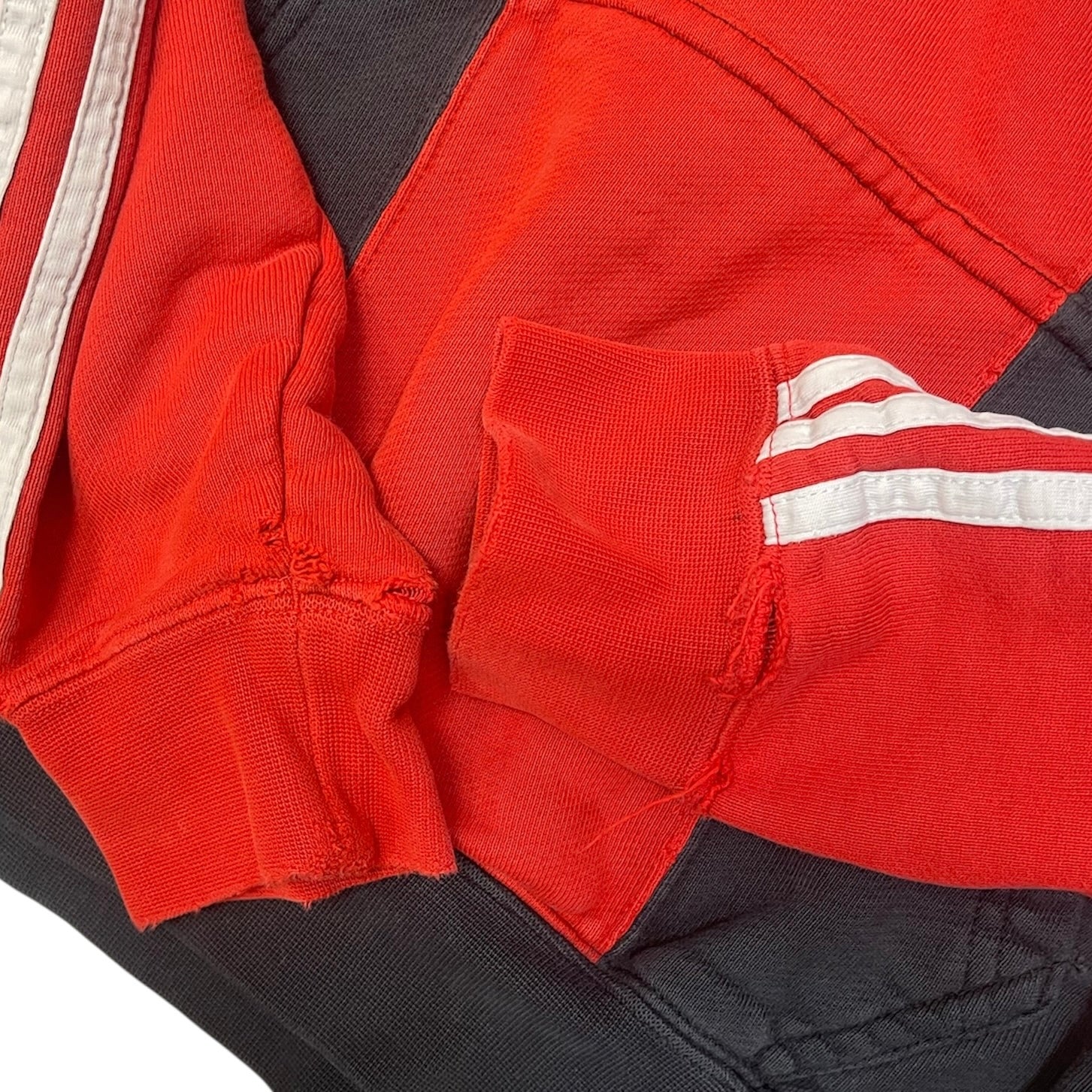 Adidas Red Black Striped Hoodie