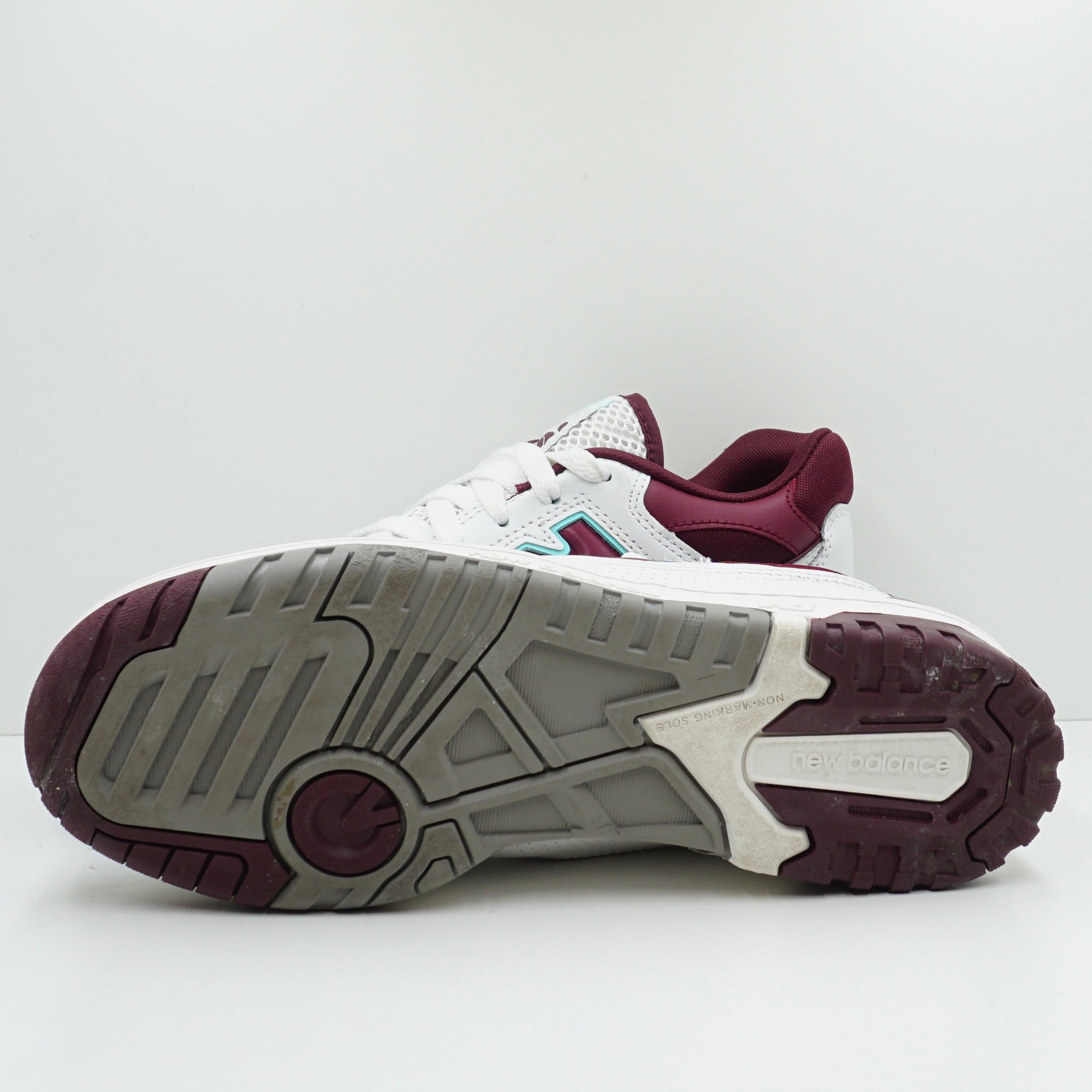 New Balance 550 White Burgundy Cyan