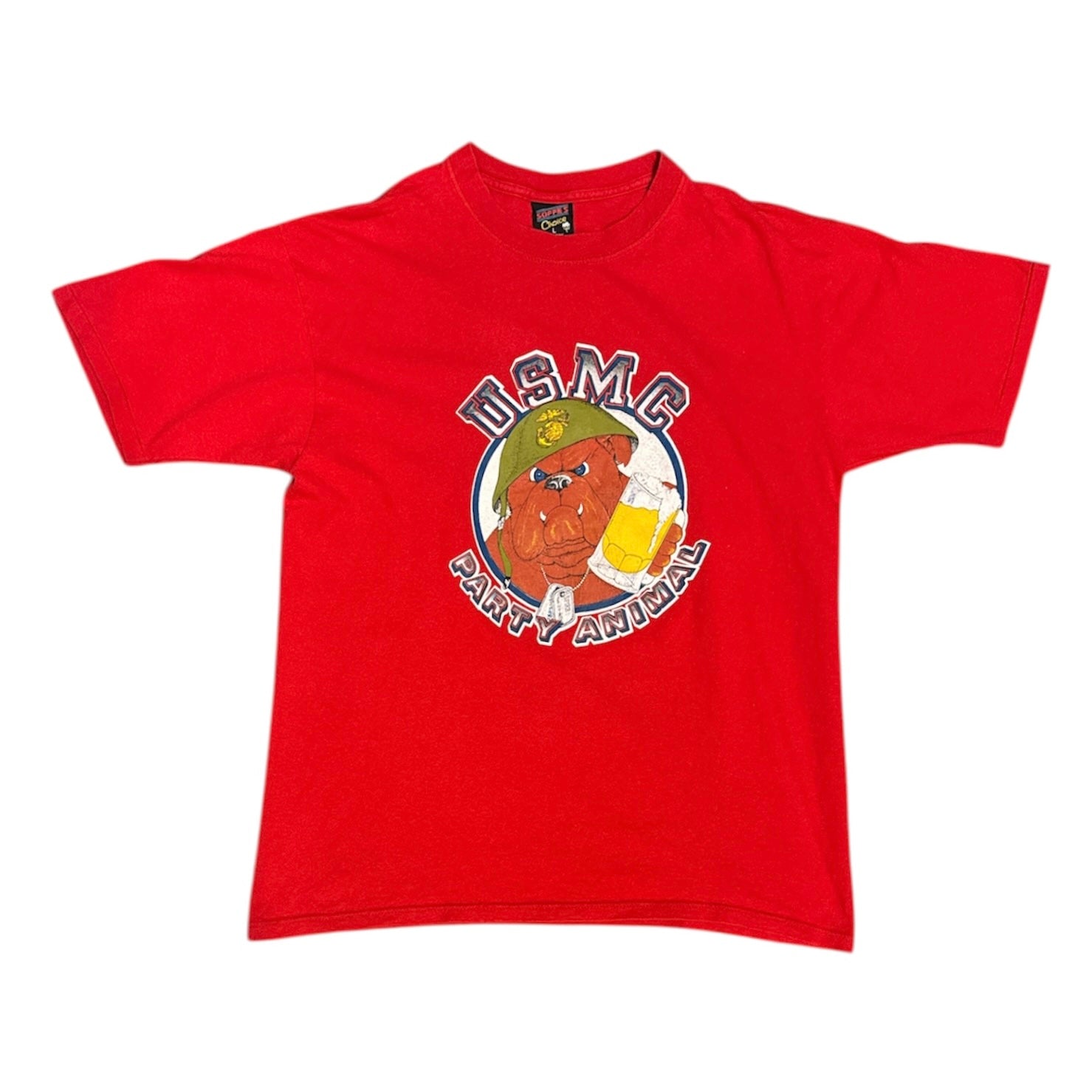 Soffe USCM Party Animal Bulldog Red Tshirt