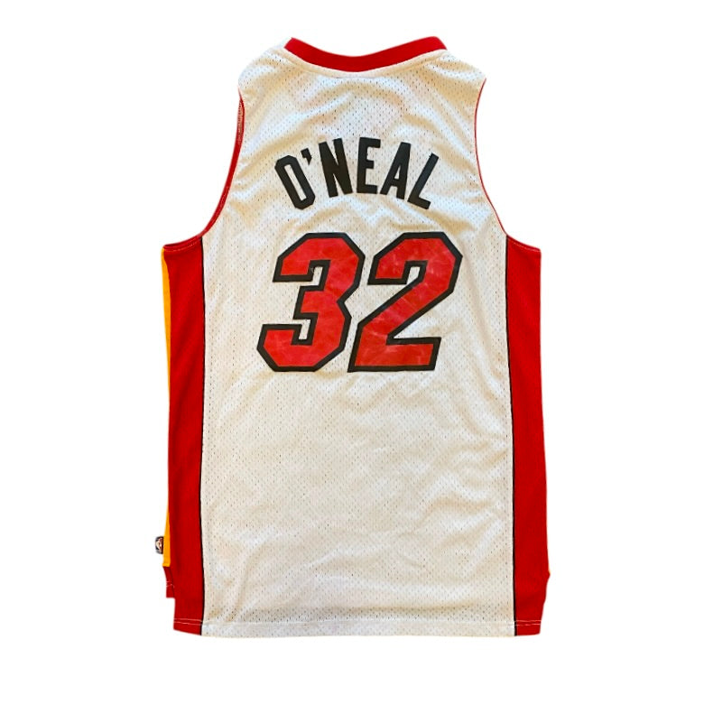 Reebok Miami Heat Shaquille O'Neal #32 White Red Basketball Jersey