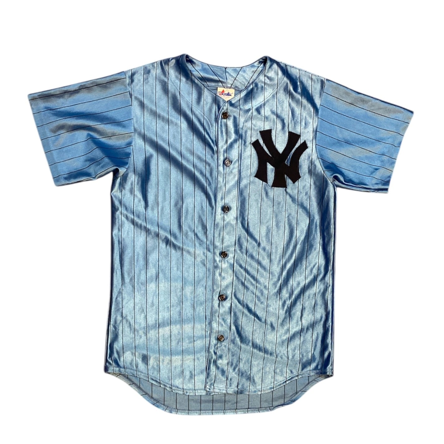 Majestic New York Yankees Blue Striped Baseball Jersey