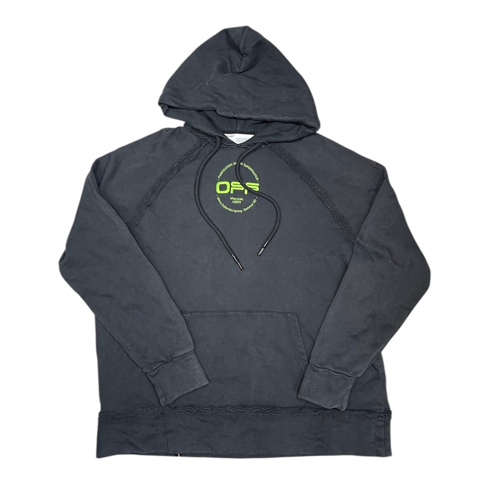 Off White SS20 Purification of the Superfluous Black Green Hoodie