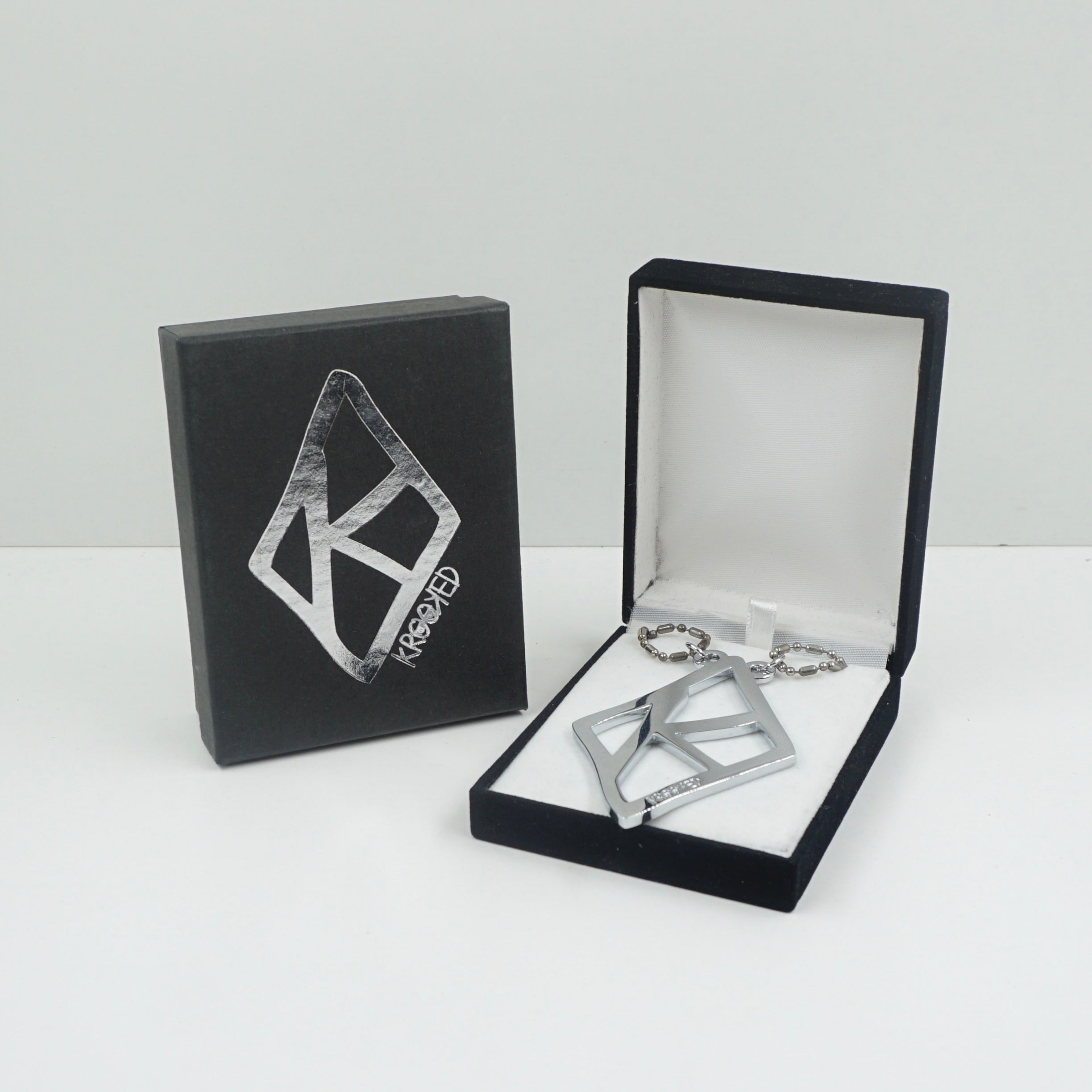 Krooked Skateboards Silver Necklace