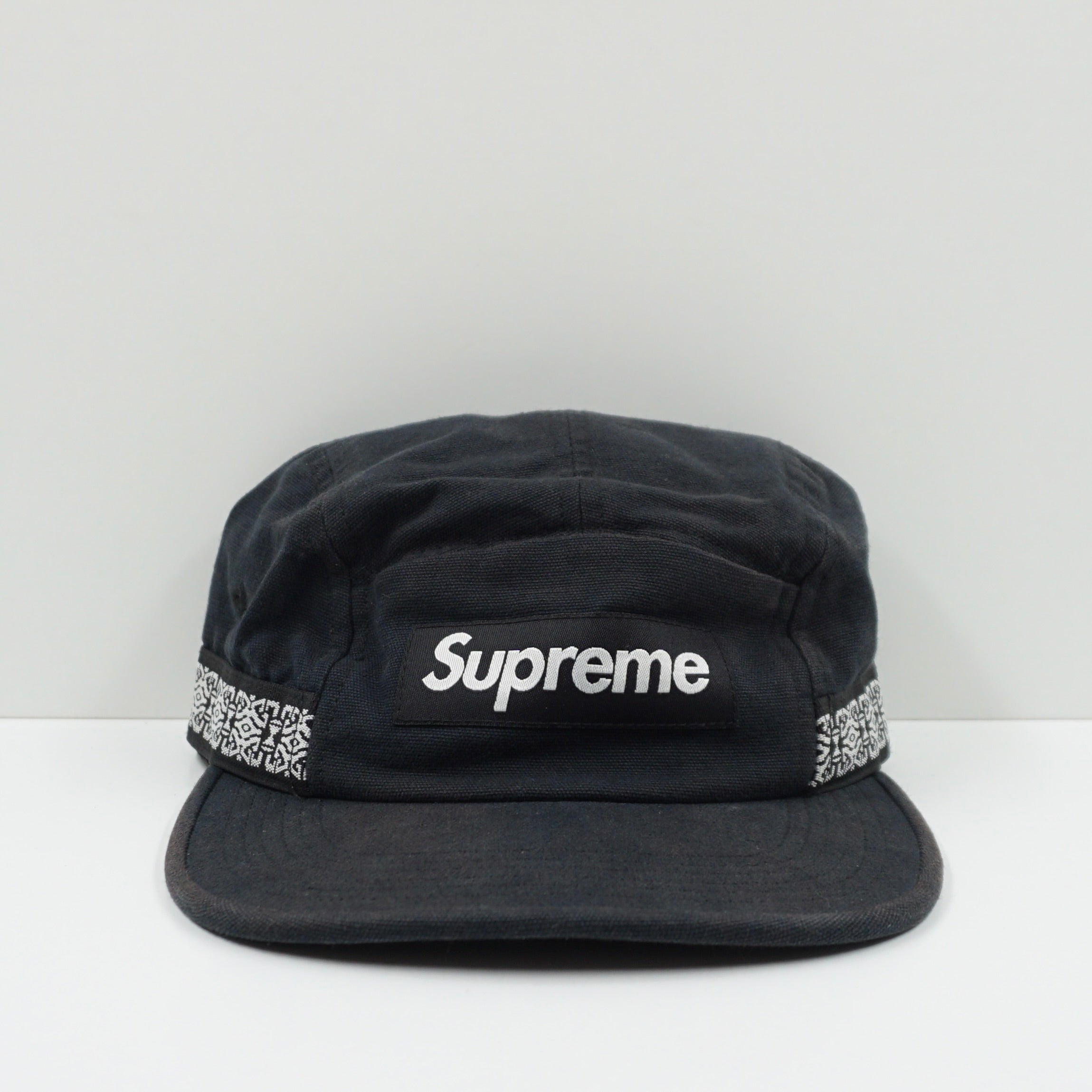 Supreme SS19 Side Tape Camp Cap Black