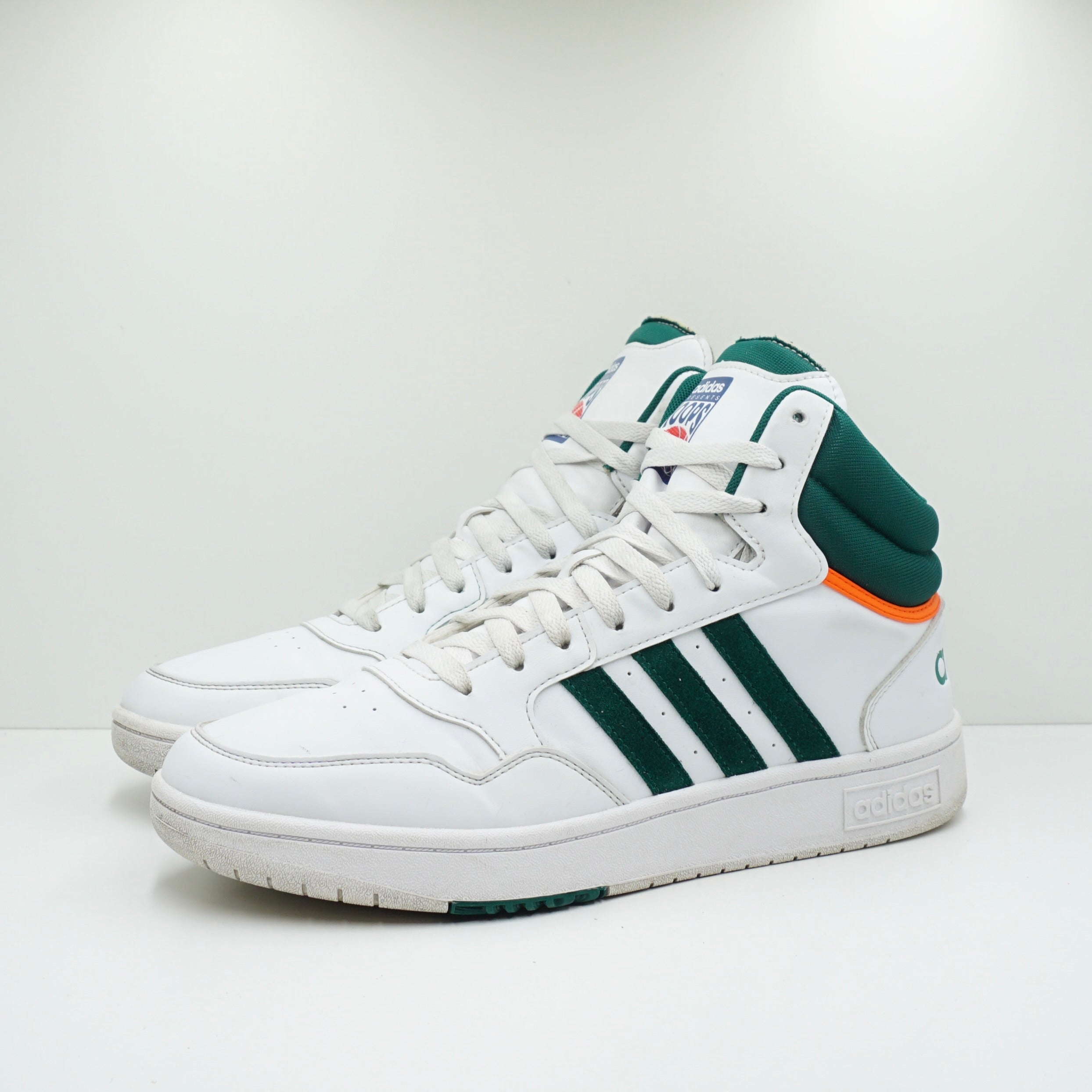 Adidas Hoops 3.0 Mid White Collegiate Green