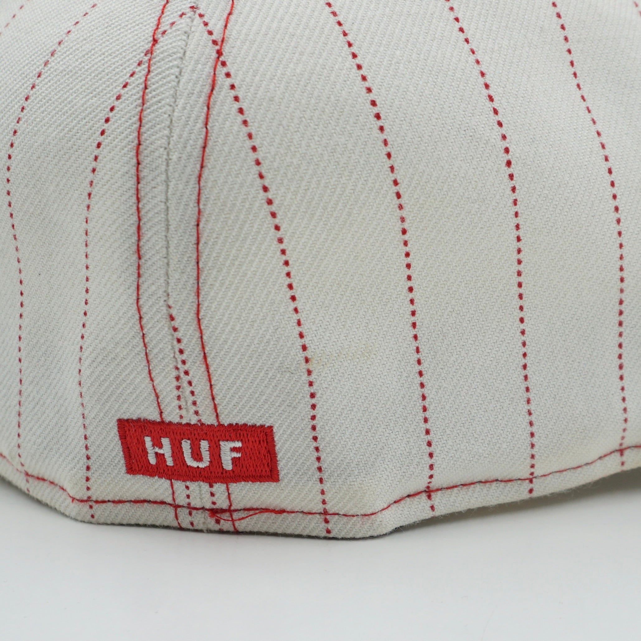 New Era HUF SF Pinstriped Red White Fitted Cap