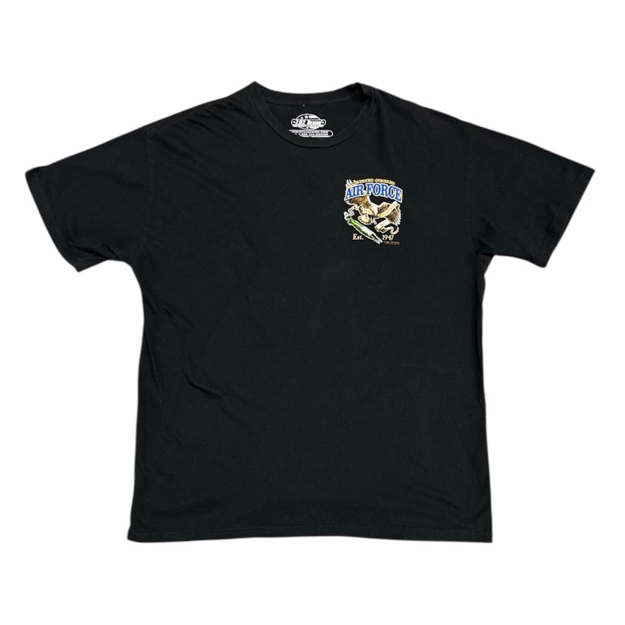 United States Air Force Fighting Eagle Black Tshirt