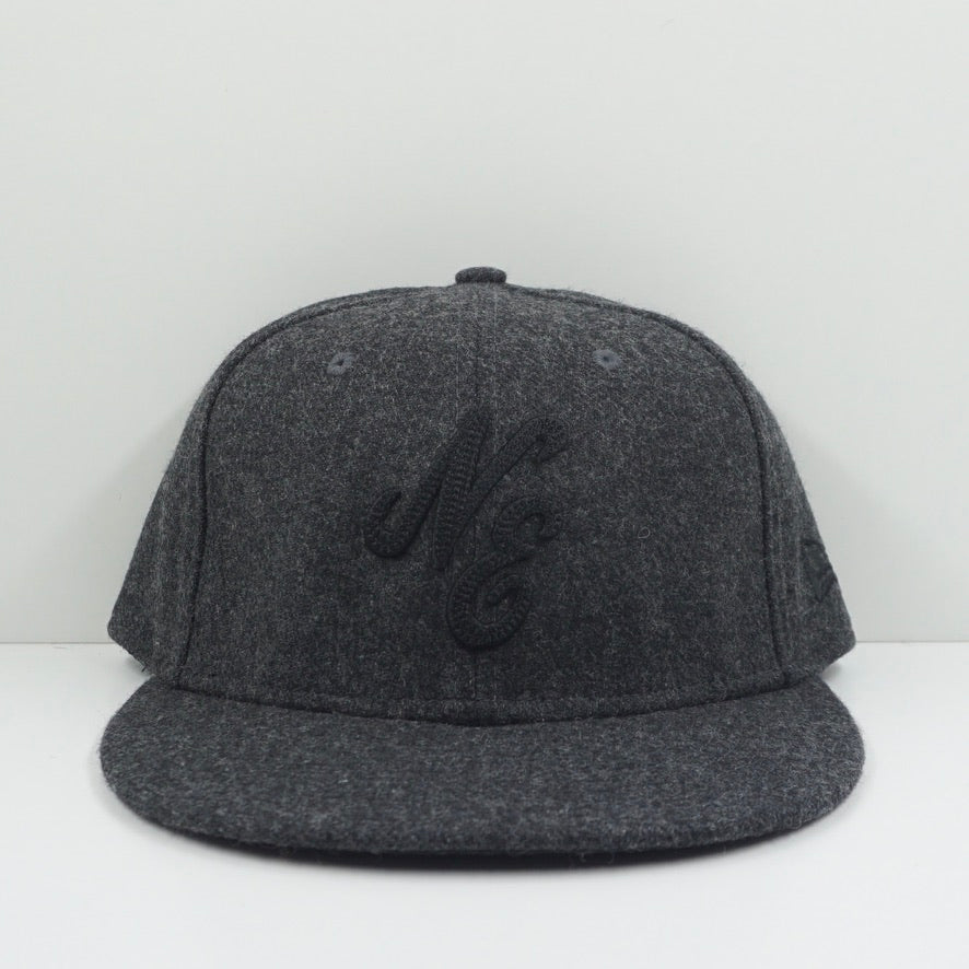 New Era Dark Grey Logo Wool Fitted Cap