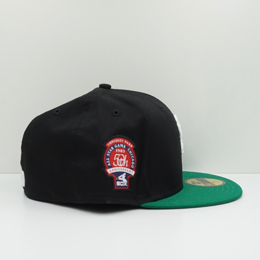 New Era White Sox Black Green Fitted Cap