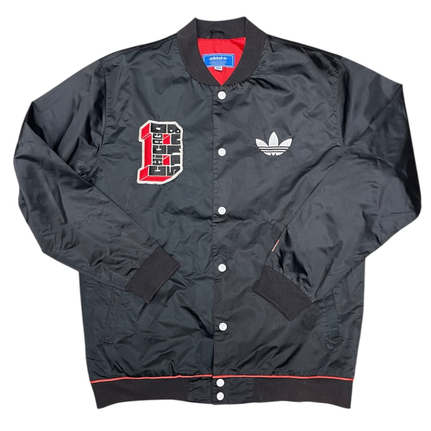 Adidas NBA Chicago Bulls Black Satin Jacket
