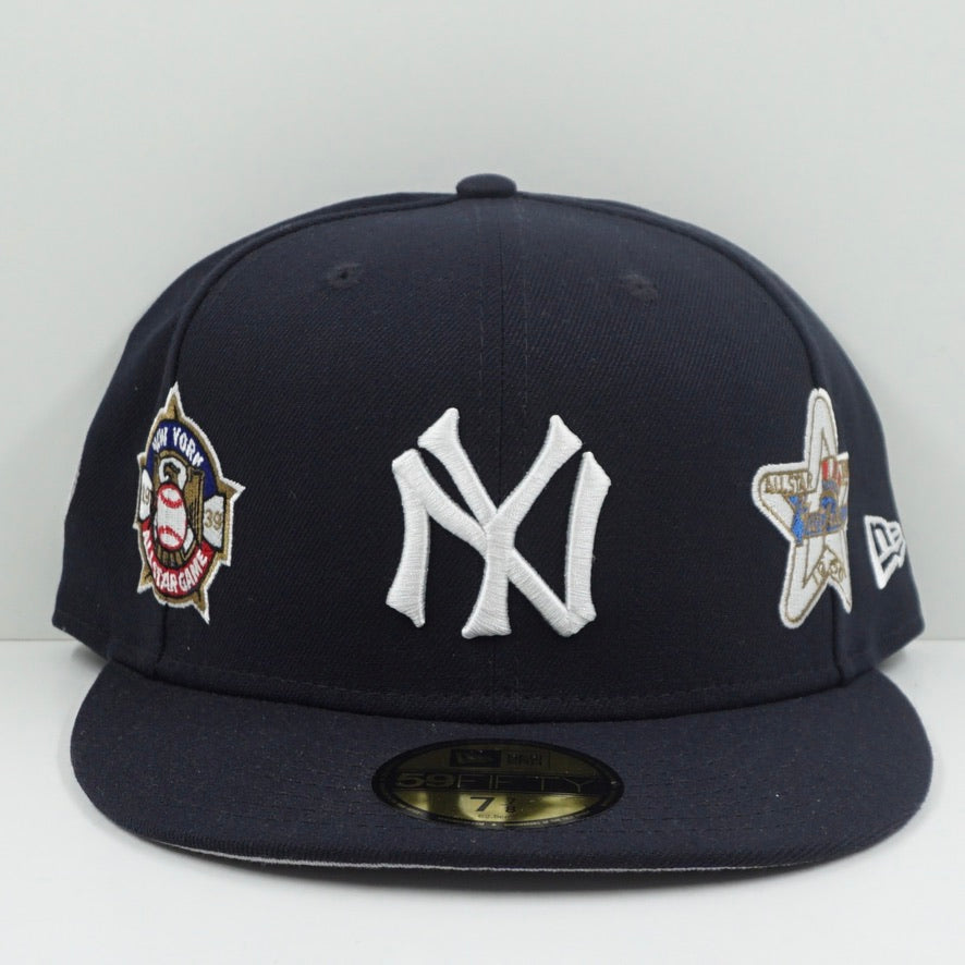 New Era Cooperstown New York Yankees Multi Logo Navy Fitted Cap