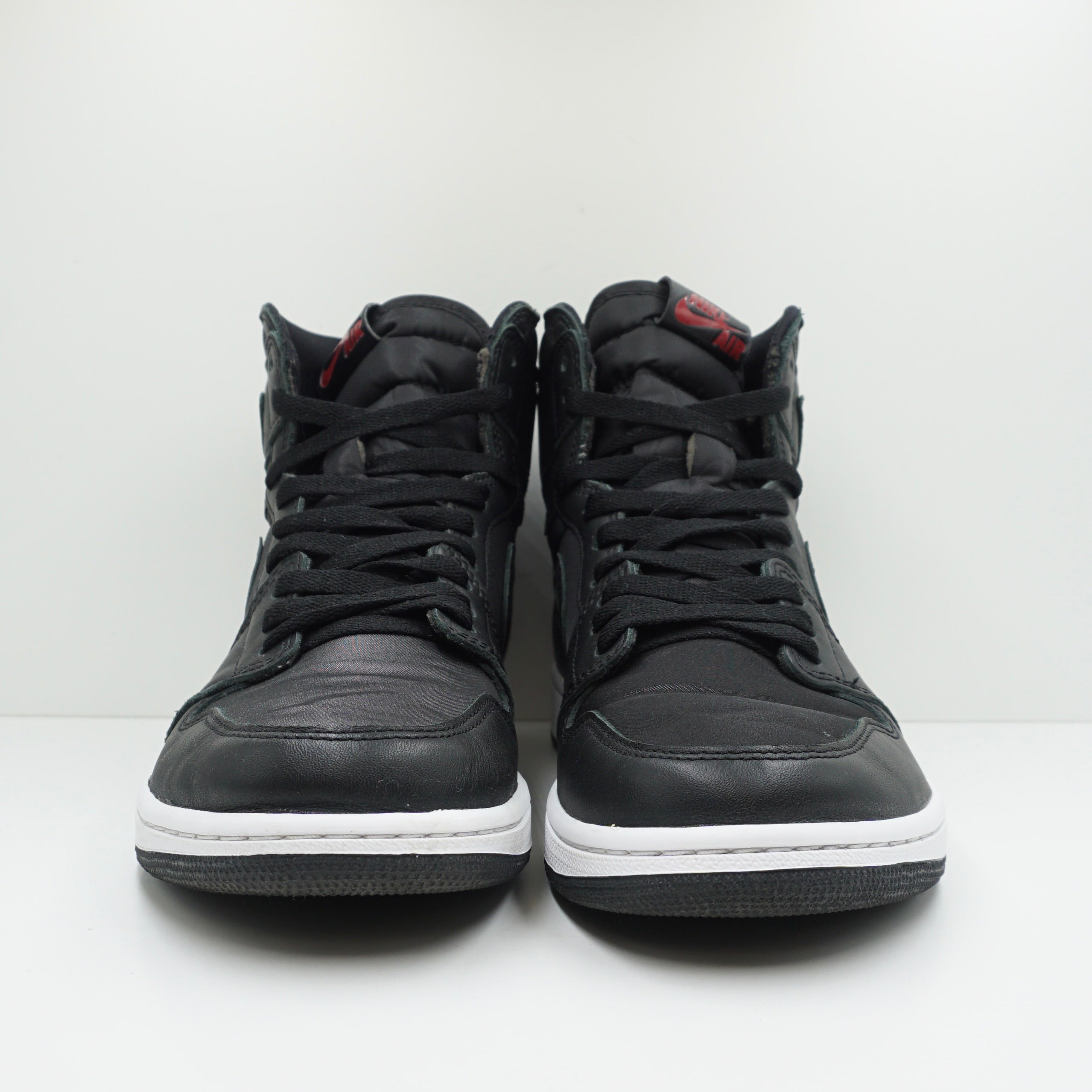 Jordan 1 Retro High Black Satin Gym Red