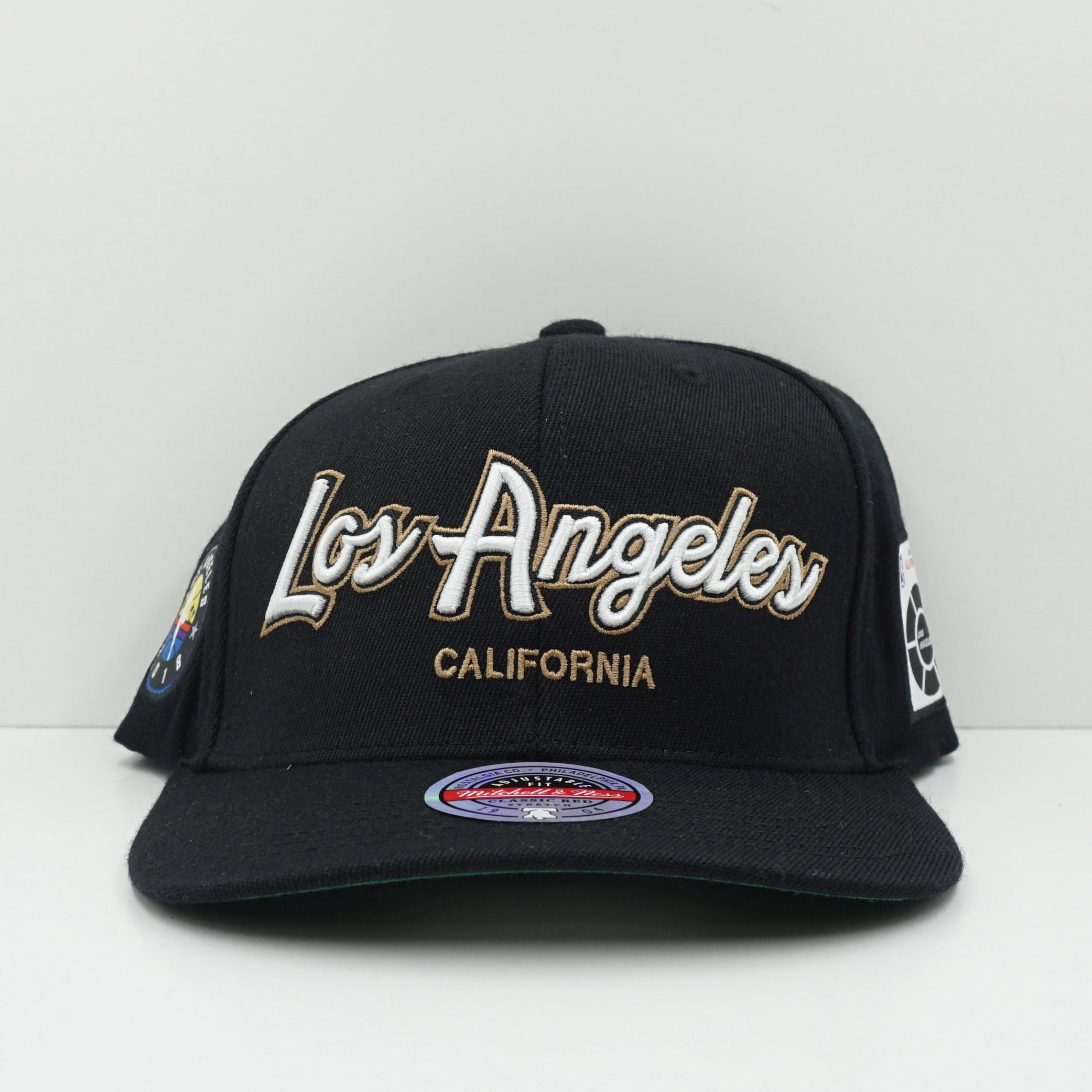 Mitchell & Ness Los Angeles Lakers Multi Logo Black Adjustable Fit Snapback Cap