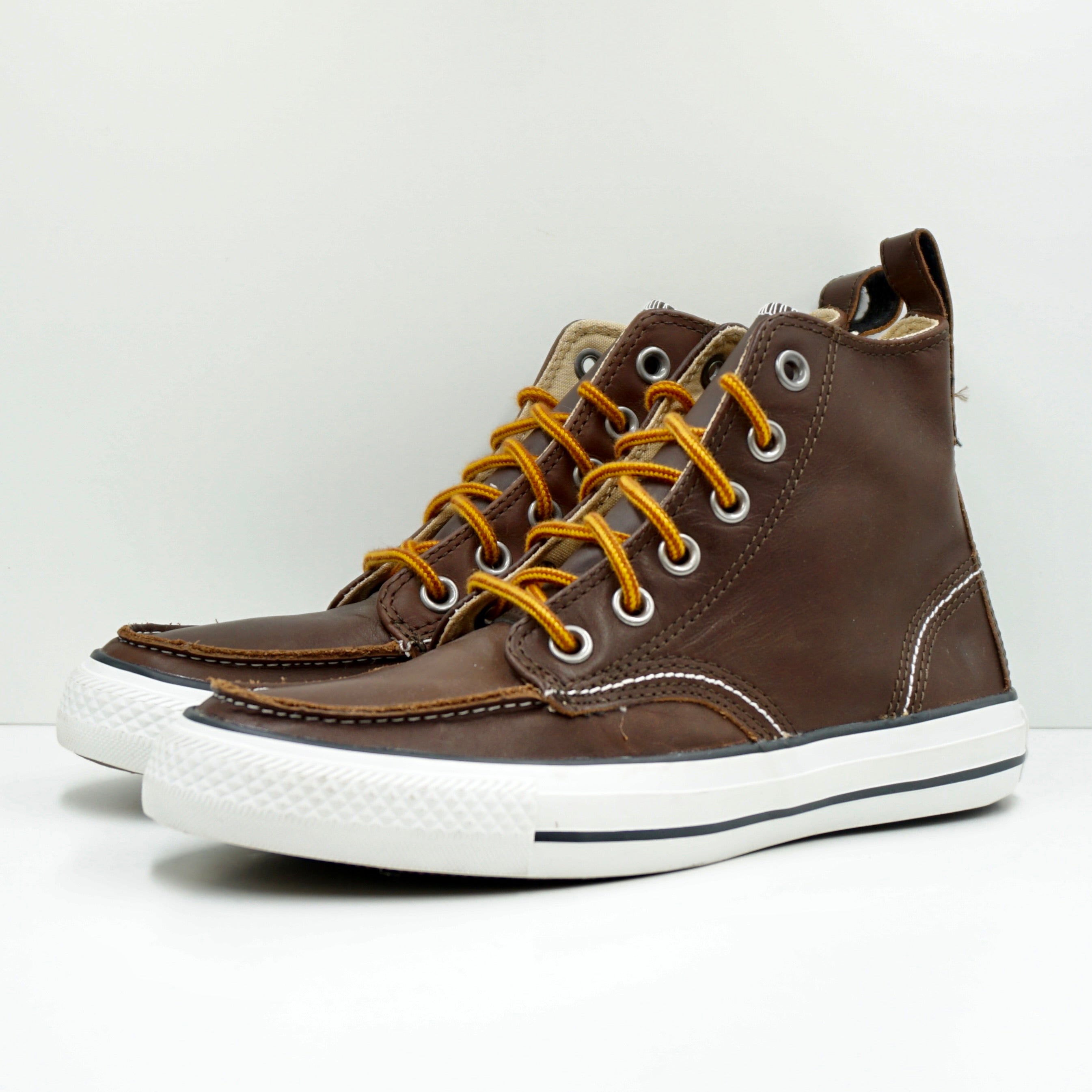 Leather converse brown best sale