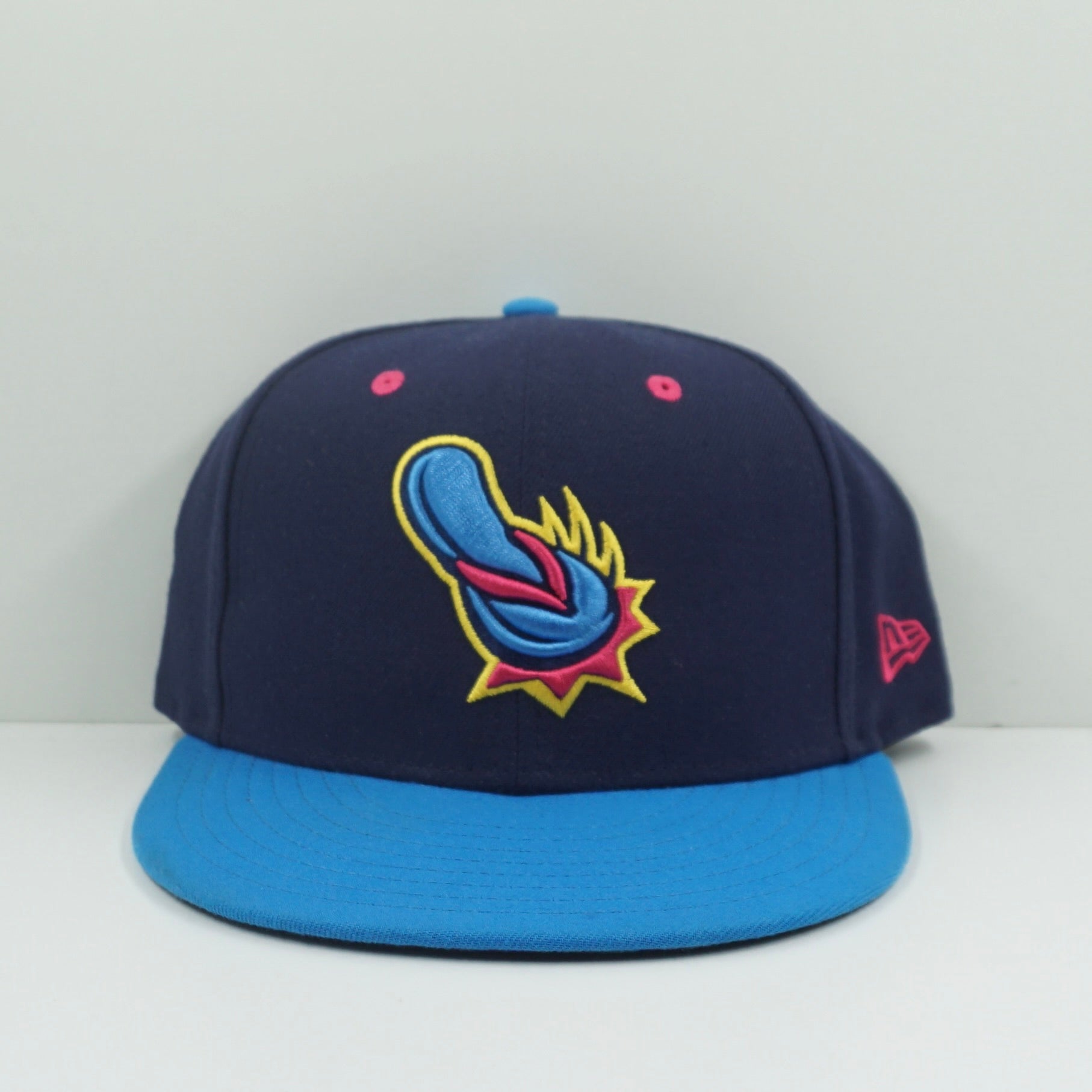 New Era San Antonio Missions Flying Chanclas Blue Pink Fitted Cap
