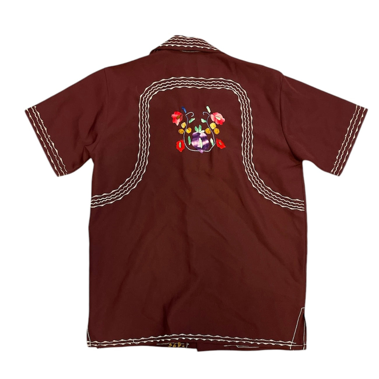 Floral Bordeaux Short Sleeve Shirt