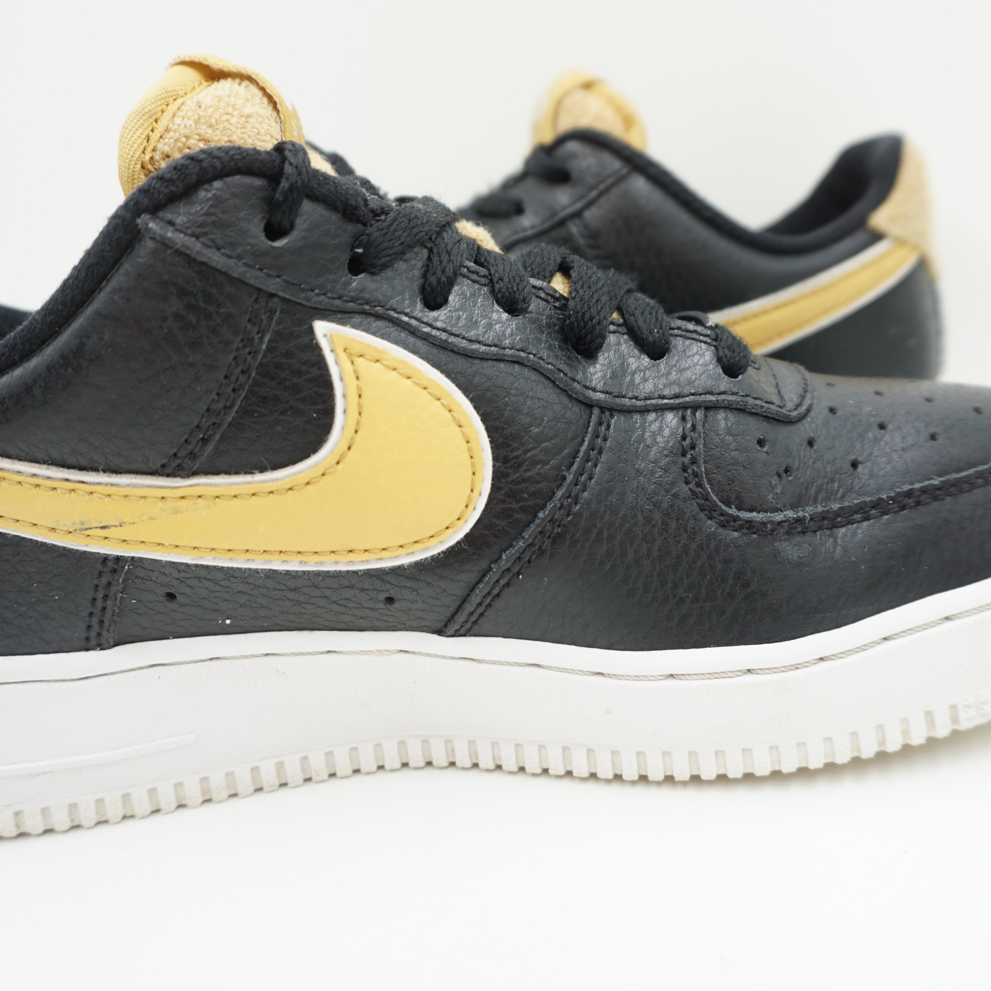 Nike Air Force Low Satin Black Wheat Gold (W) - Main Image