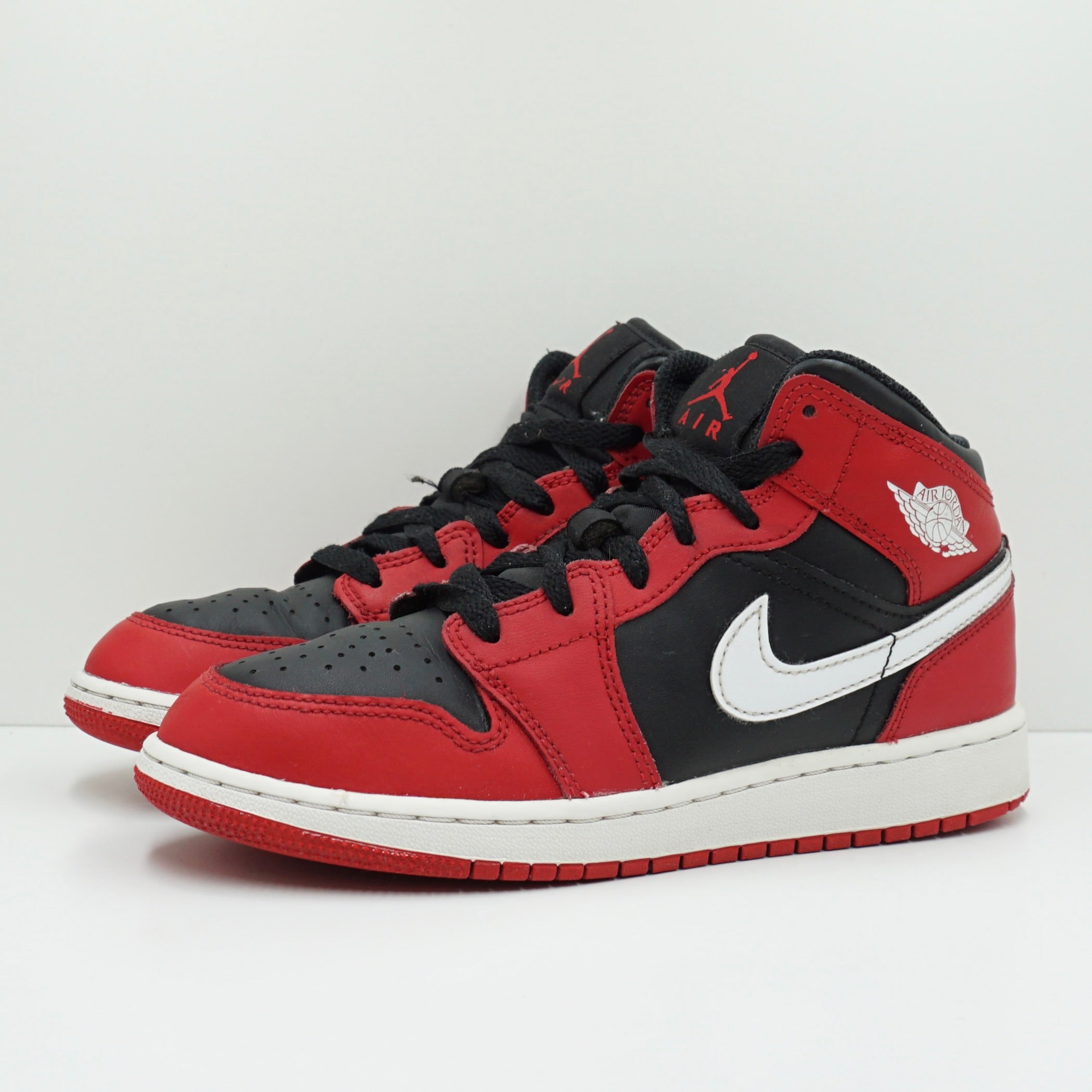 Jordan 1 Mid Red Black White (GS)
