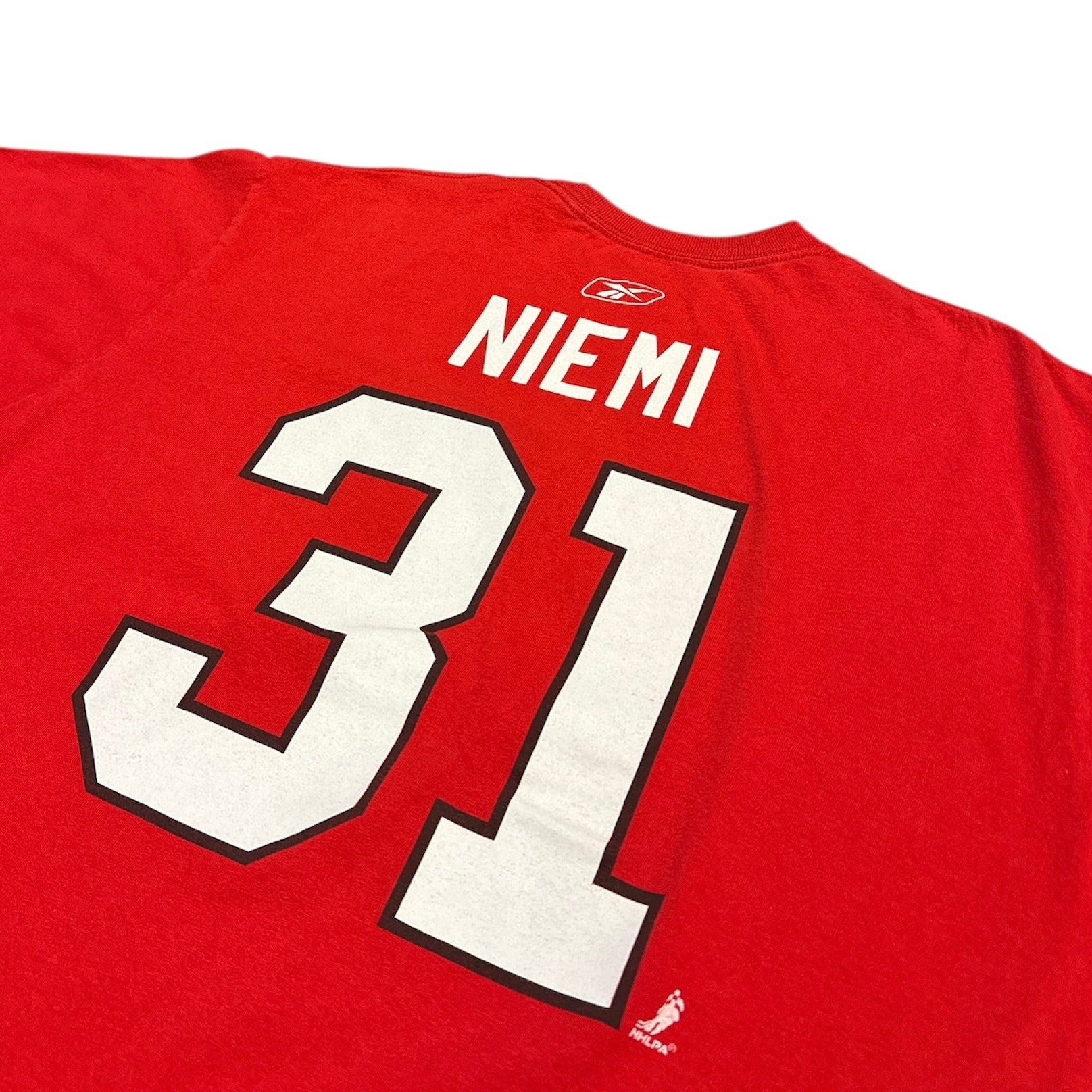 Reebok Chicago Blackhawks #31 Niemi Red Tshirt