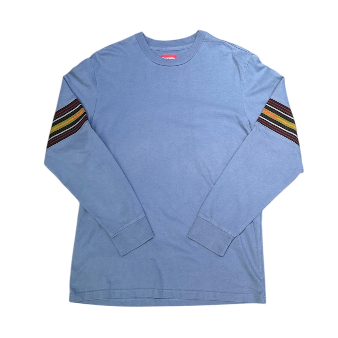 Supreme FW18 Knit Panel Stripe Slate Long Sleeve