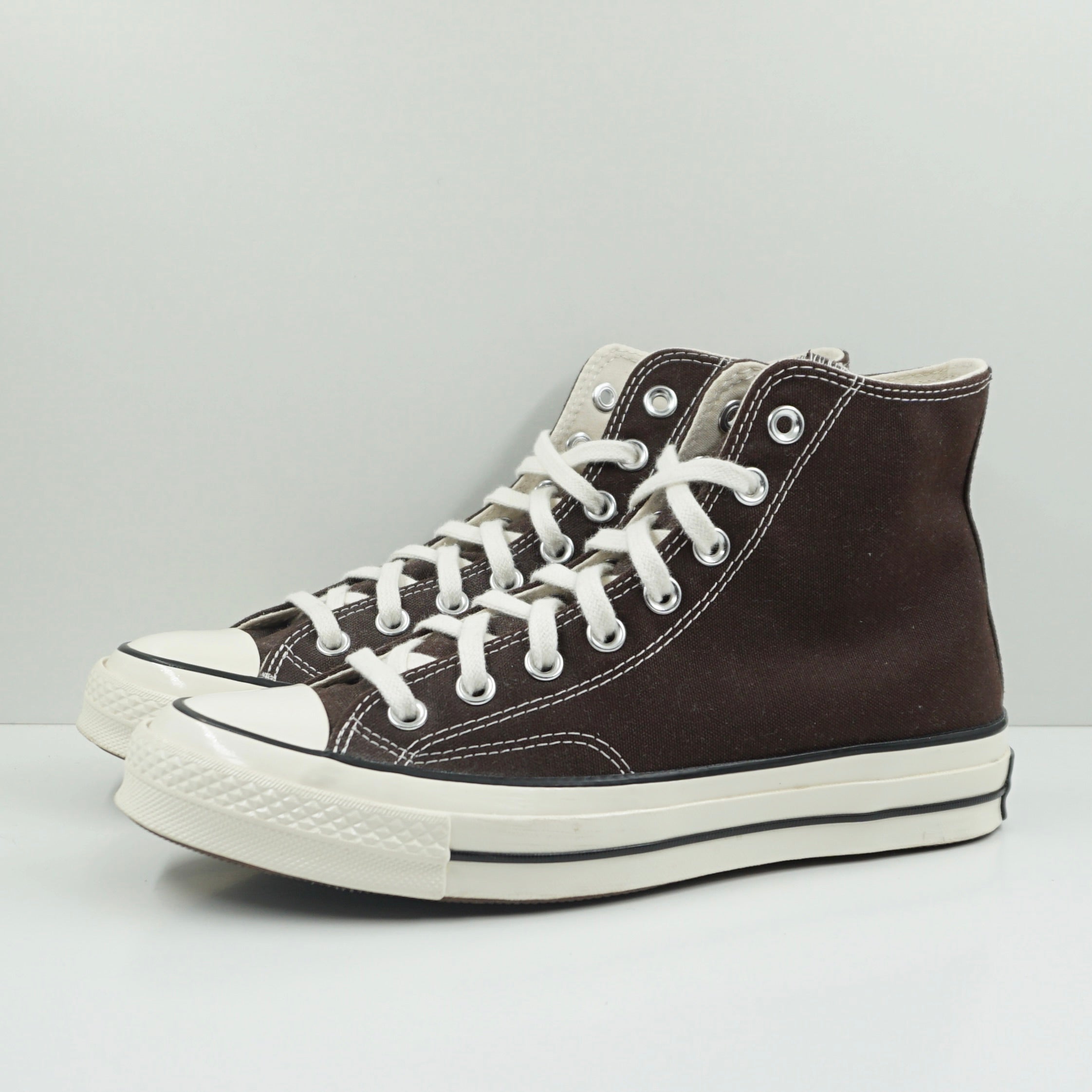 Dark Root Brown And White Converse Converse Chuck 70 Leather High