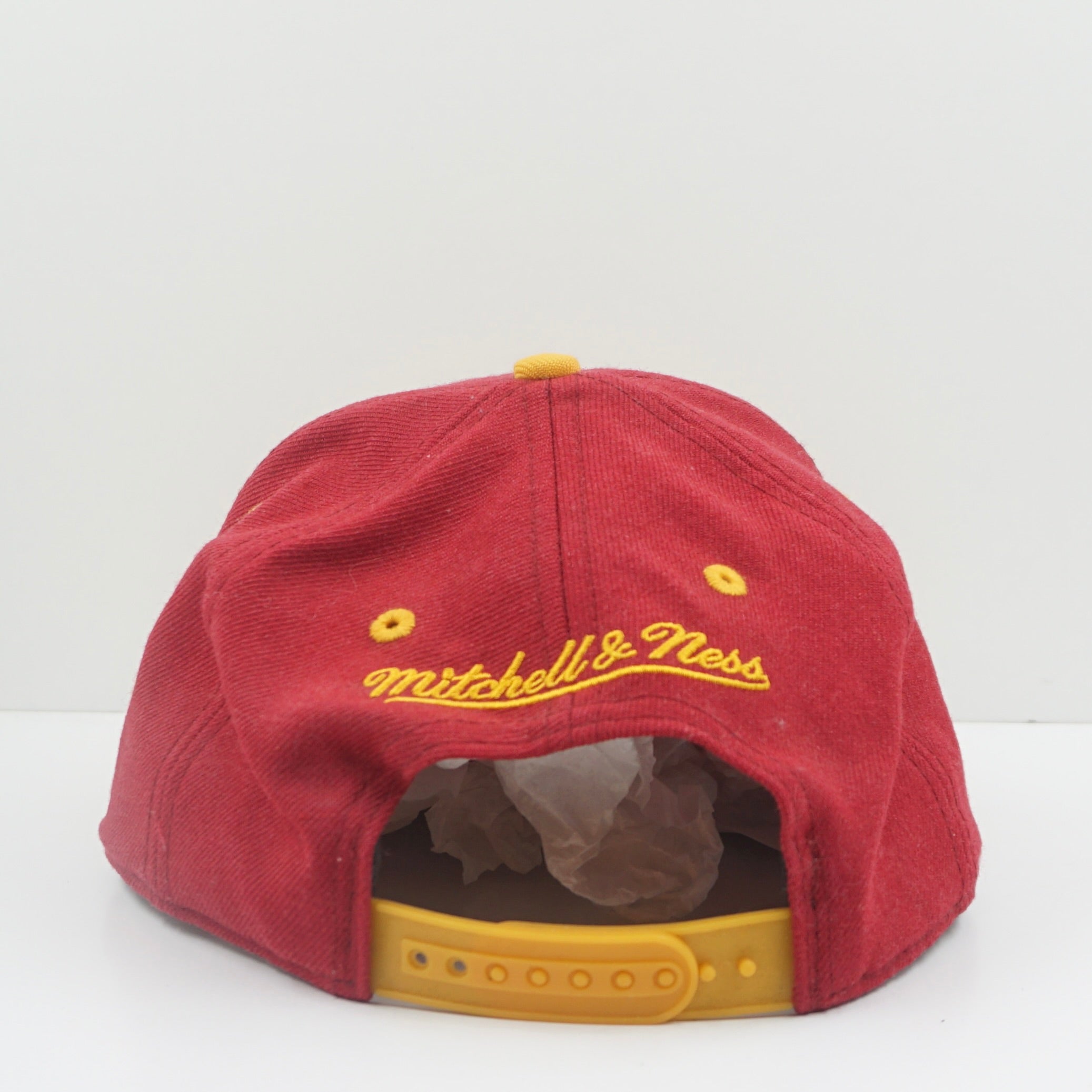 Mitchell & Ness Cleveland Cavaliers Burgundy Yellow Snapback Cap