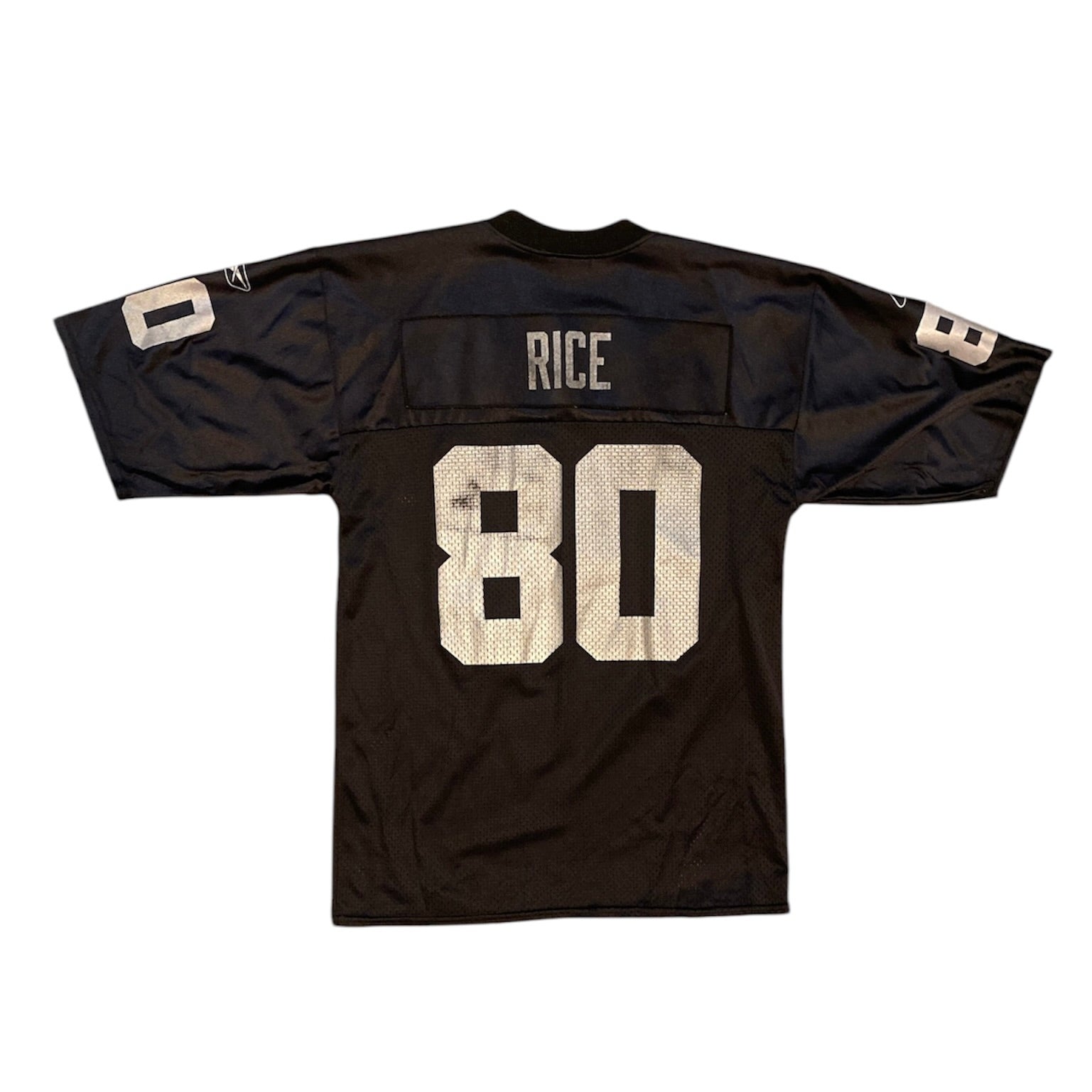 Reebok Oakland Raiders Rice #80 Black NFL Jersey