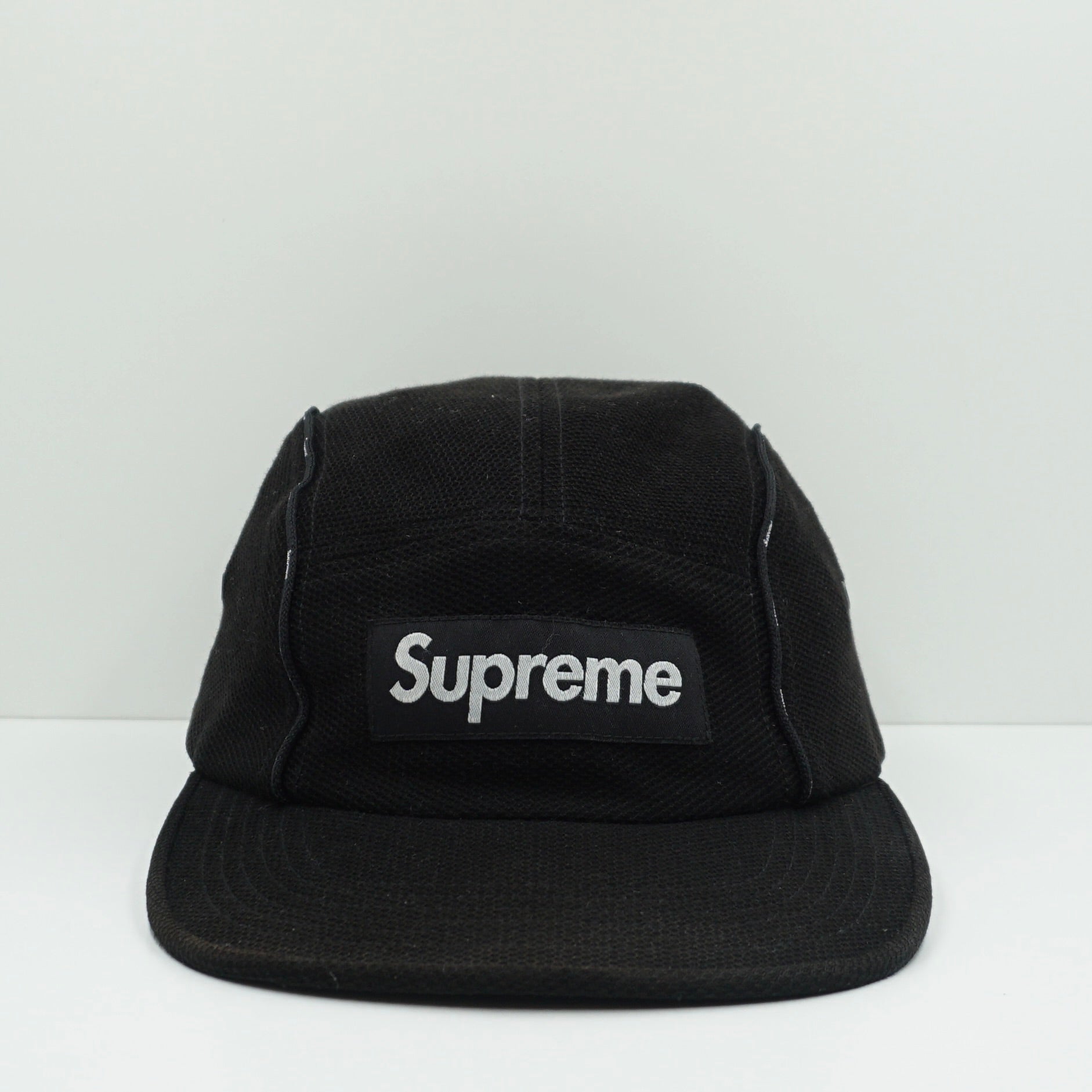 Supreme Piping Black Camp Cap