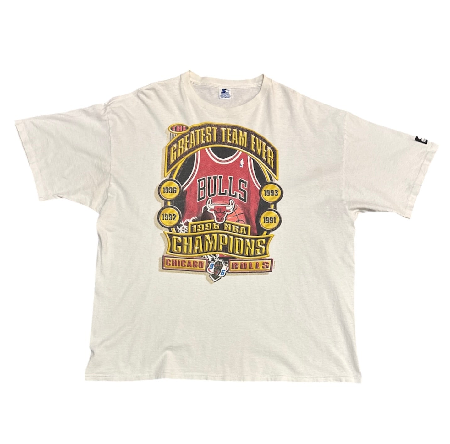 Starter Chicago Bulls NBA Champions Vintage White Tshirt