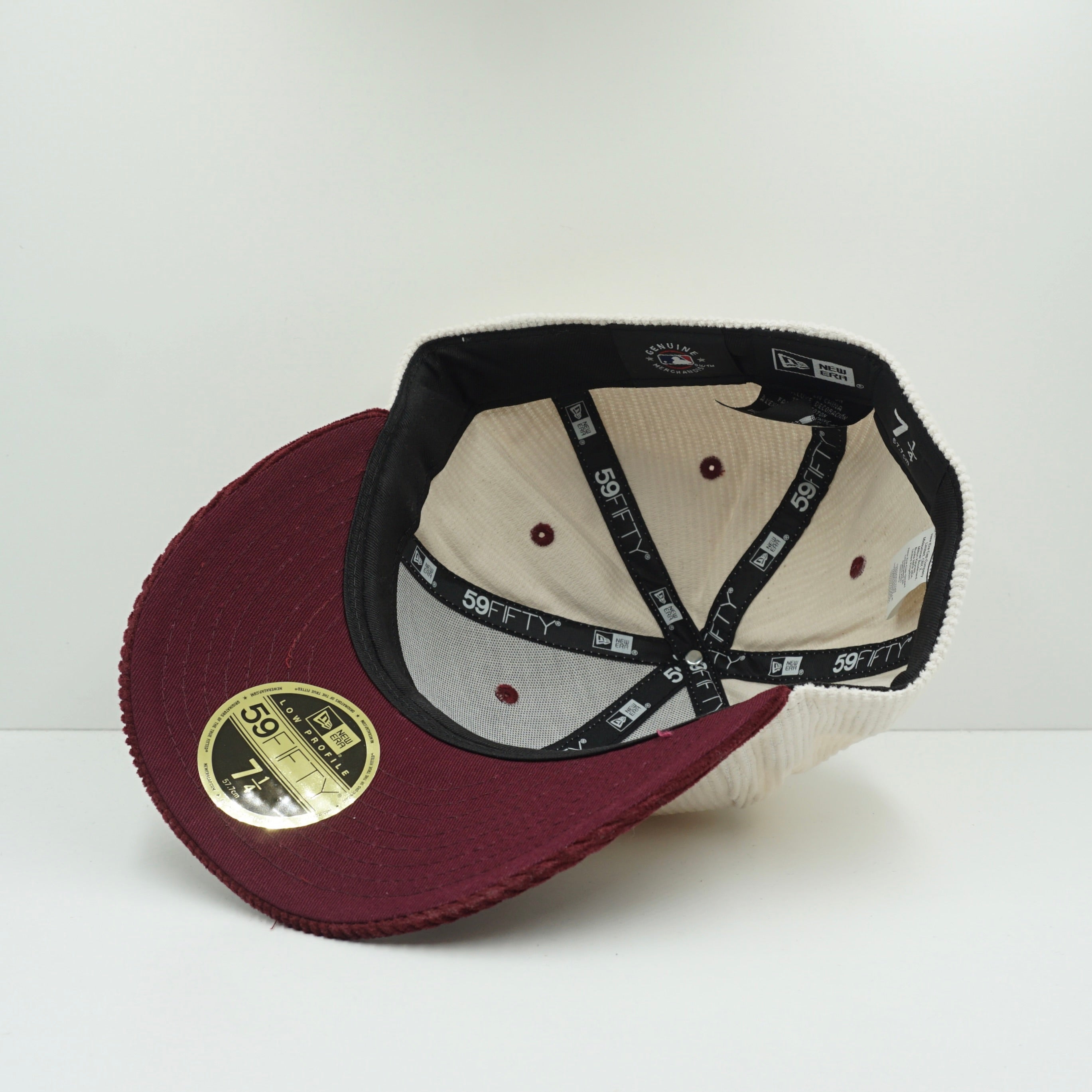 New Era New York Yankees Corduroy Beige Red Low Profile Fitted Cap