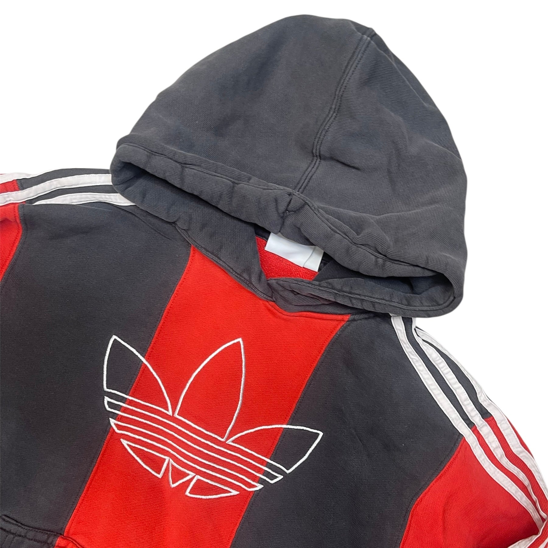 Adidas Red Black Striped Hoodie