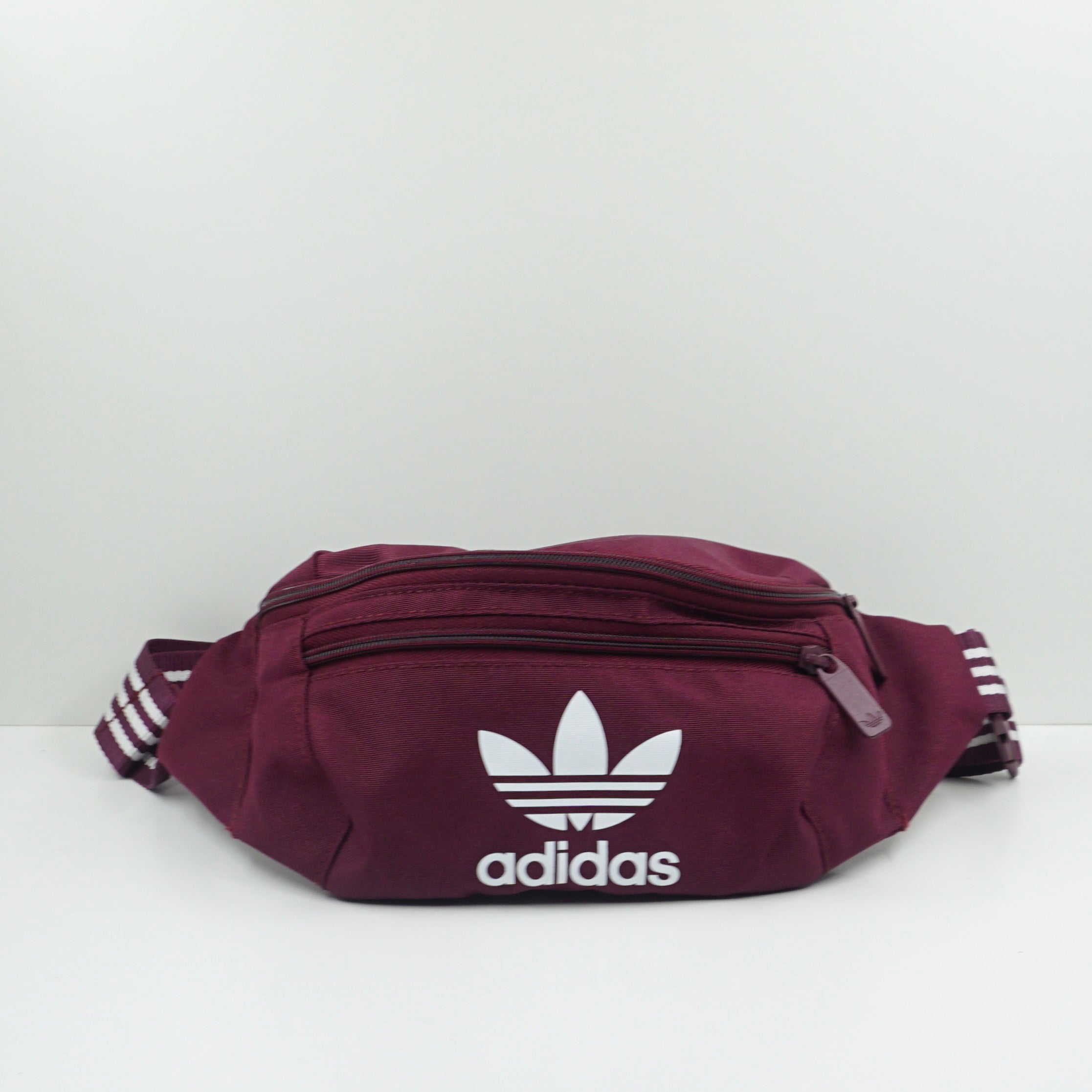 Adidas Burgundy White Waist Bag