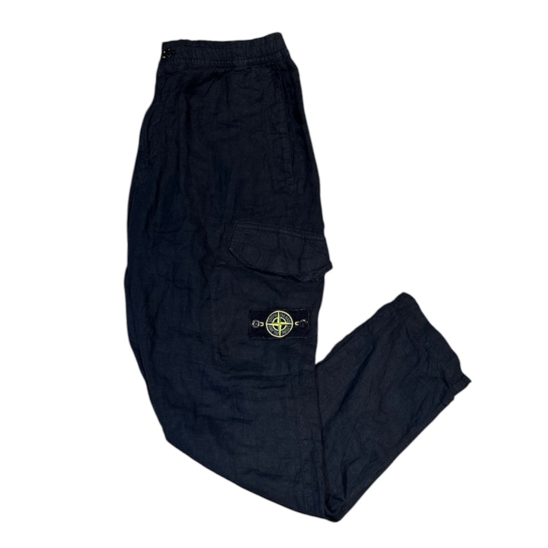 Stone Island Patch Pocket Navy Linen Pants