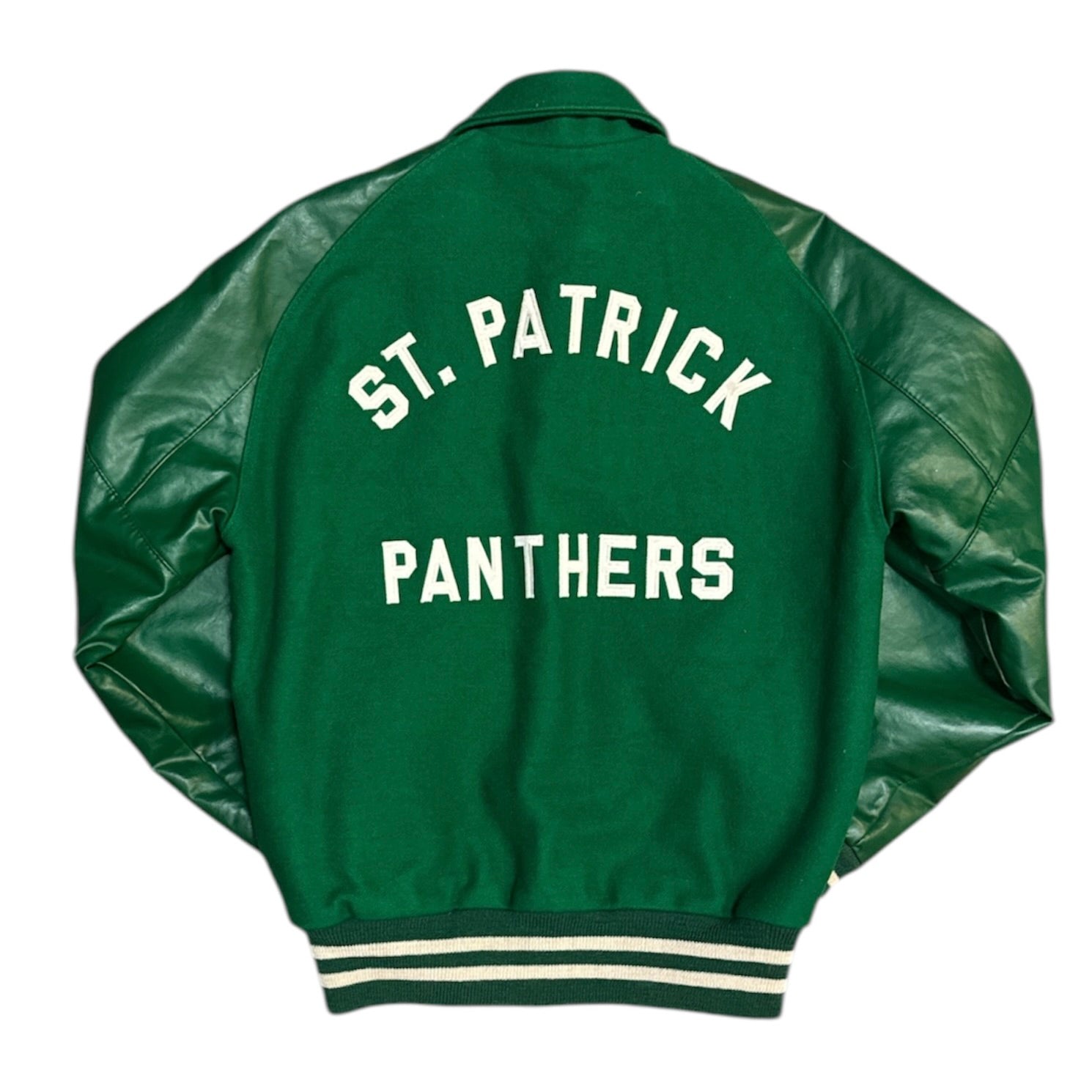 Vintage DeLong Made In USA St. Patrick Panthers Green Varsity Jacket