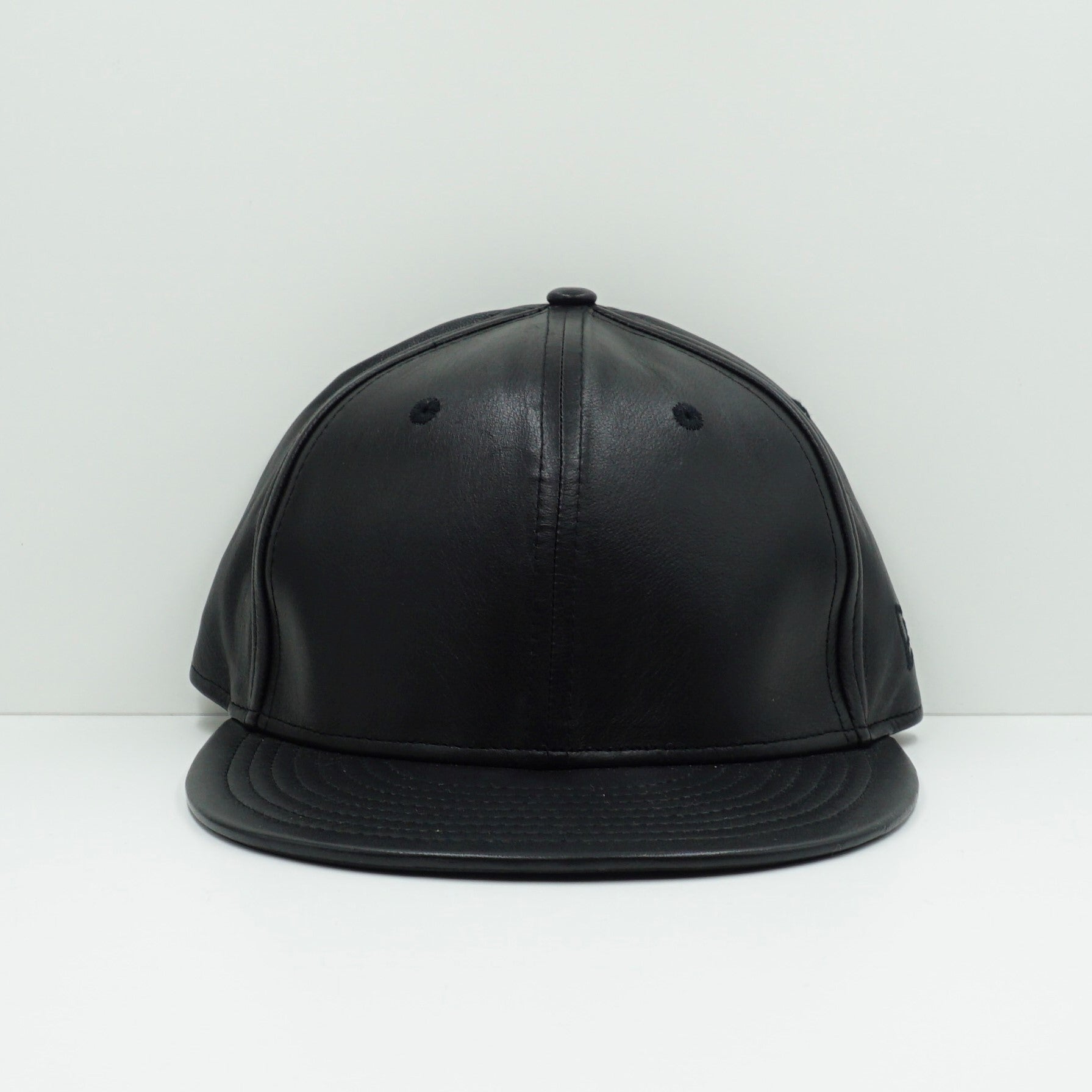 New Era Black Leather Fitted Cap