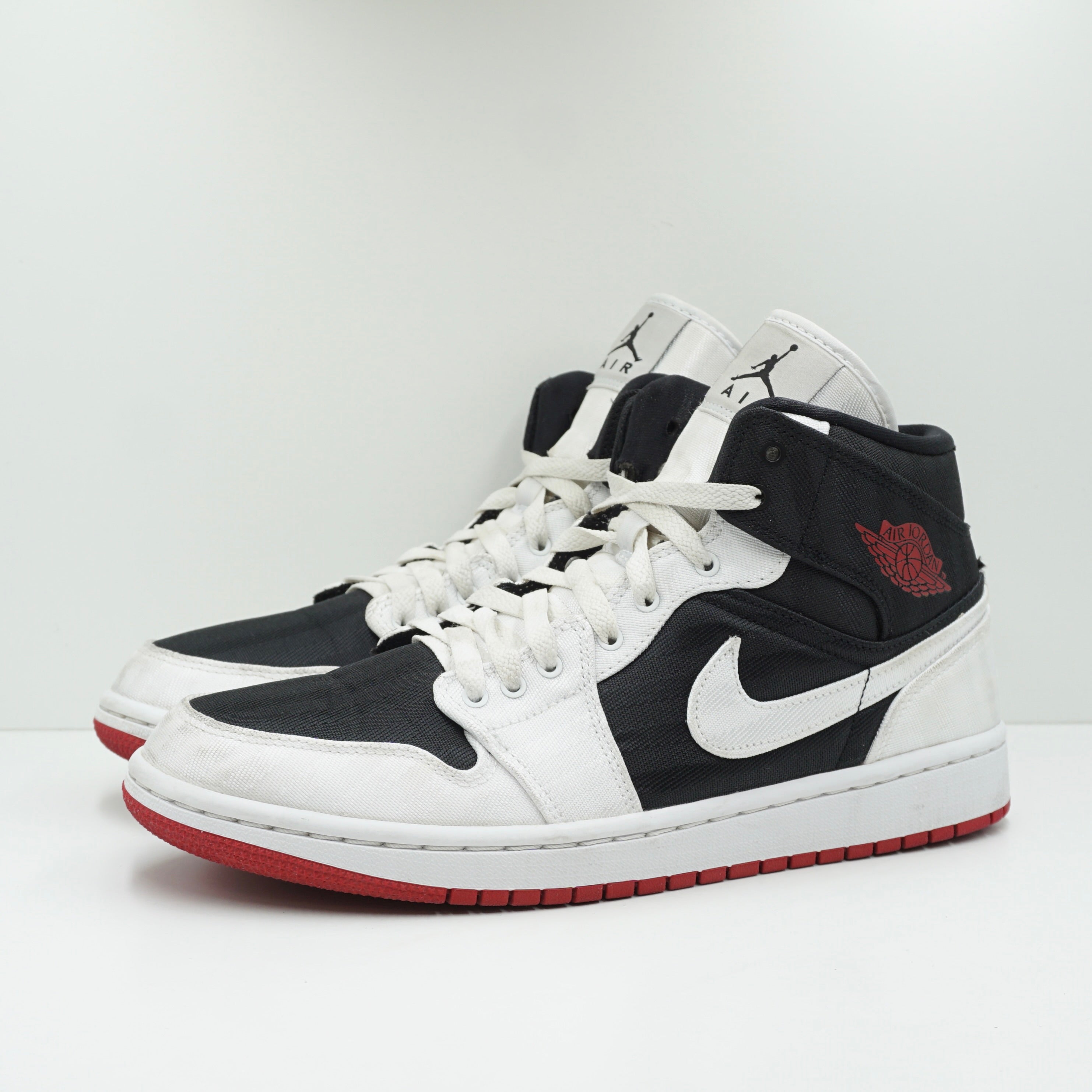 Jordan 1 Mid SE Utility Canvas White Black Gym Red (W)