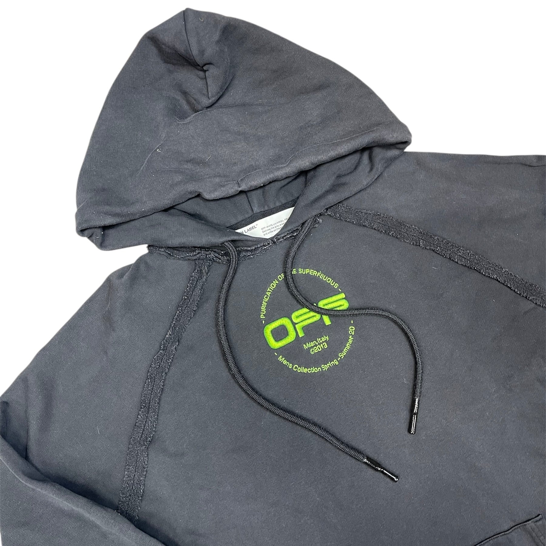 Off White SS20 Purification of the Superfluous Black Green Hoodie