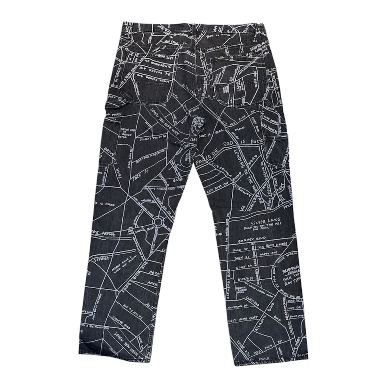 Supreme Gonz Map Denim Painter  Washed Black Pants