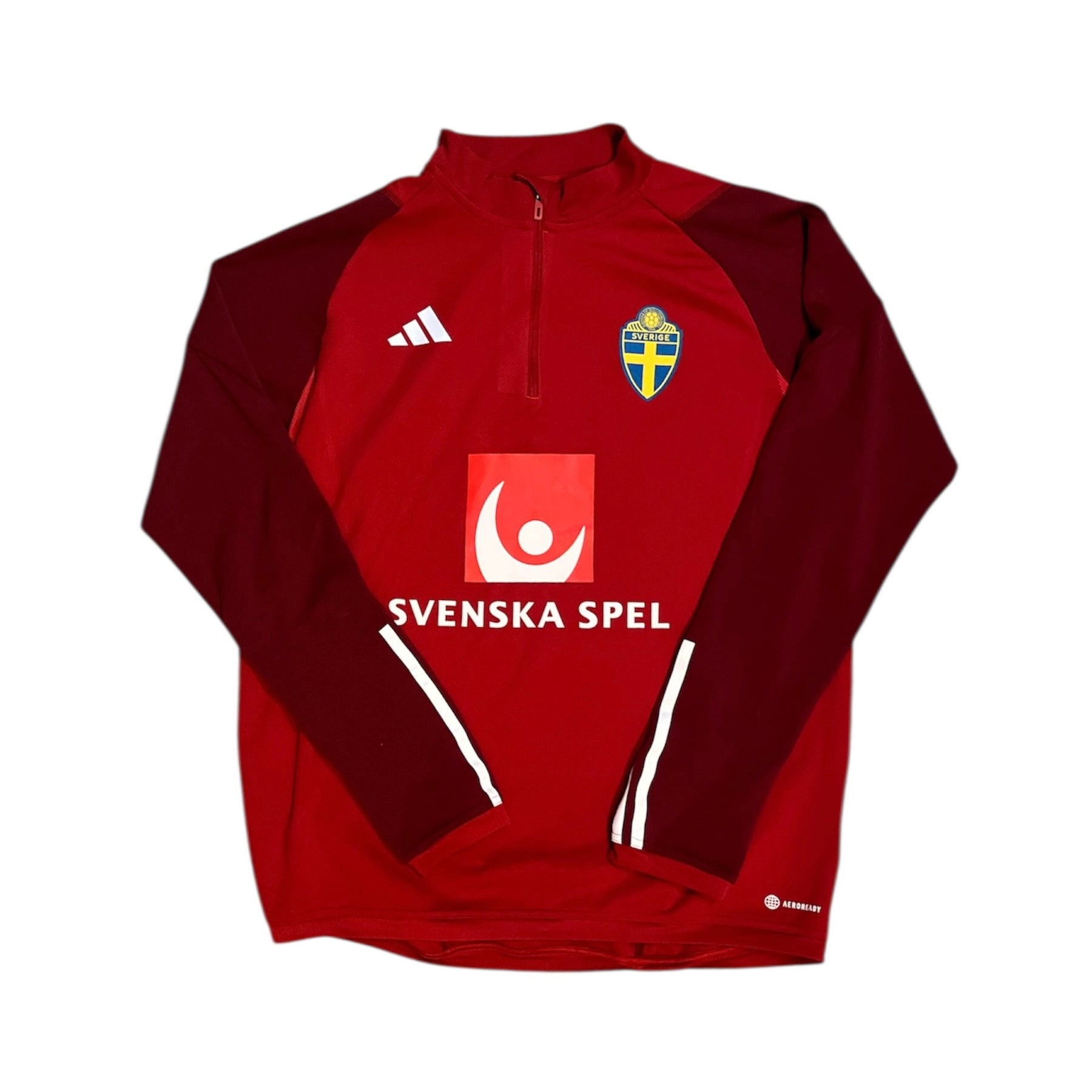 Adidas Sweden Half Zip Red Football Training Top