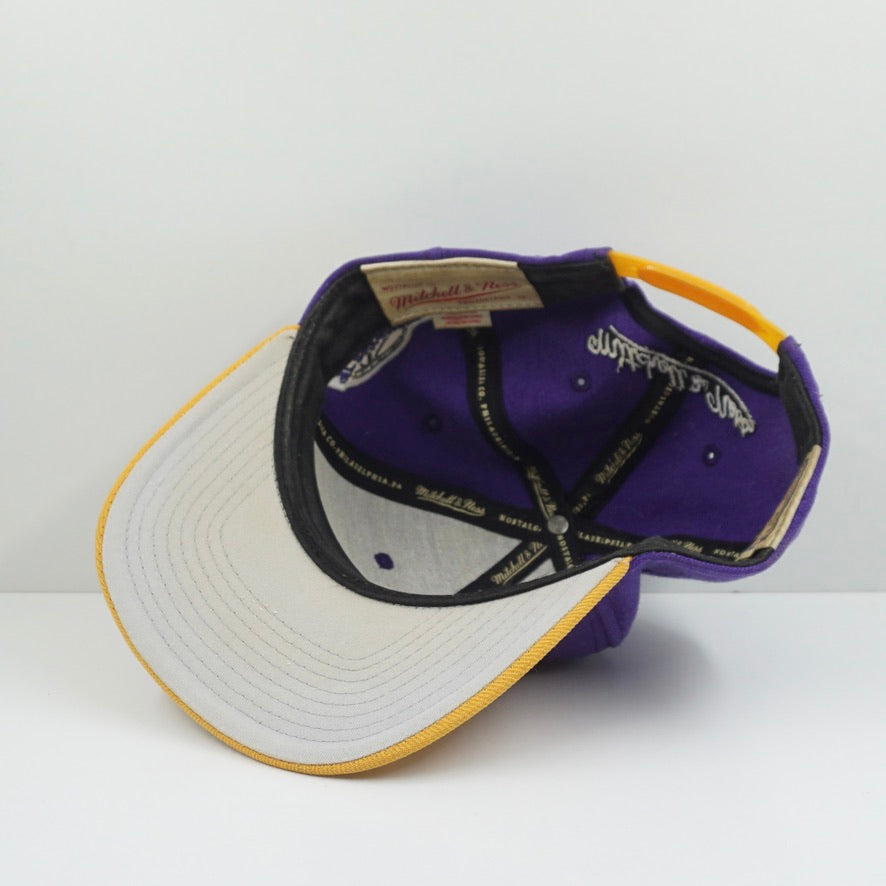 Mitchell & Ness NBA Los Angeles Lakers Multi Name Purple Snapback Cap